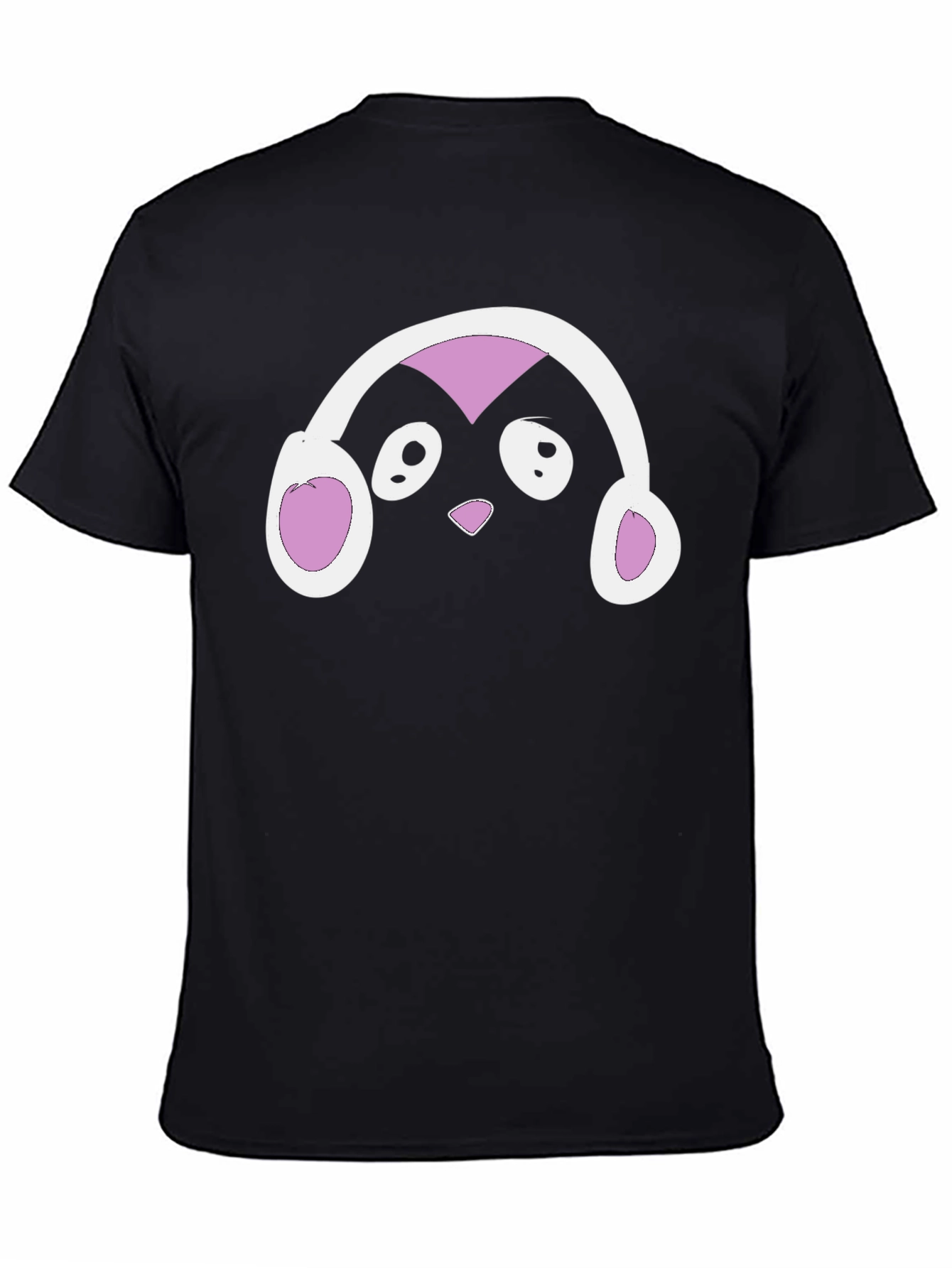 Black Cute Penguin DJ Graphic T-Shirt view 4