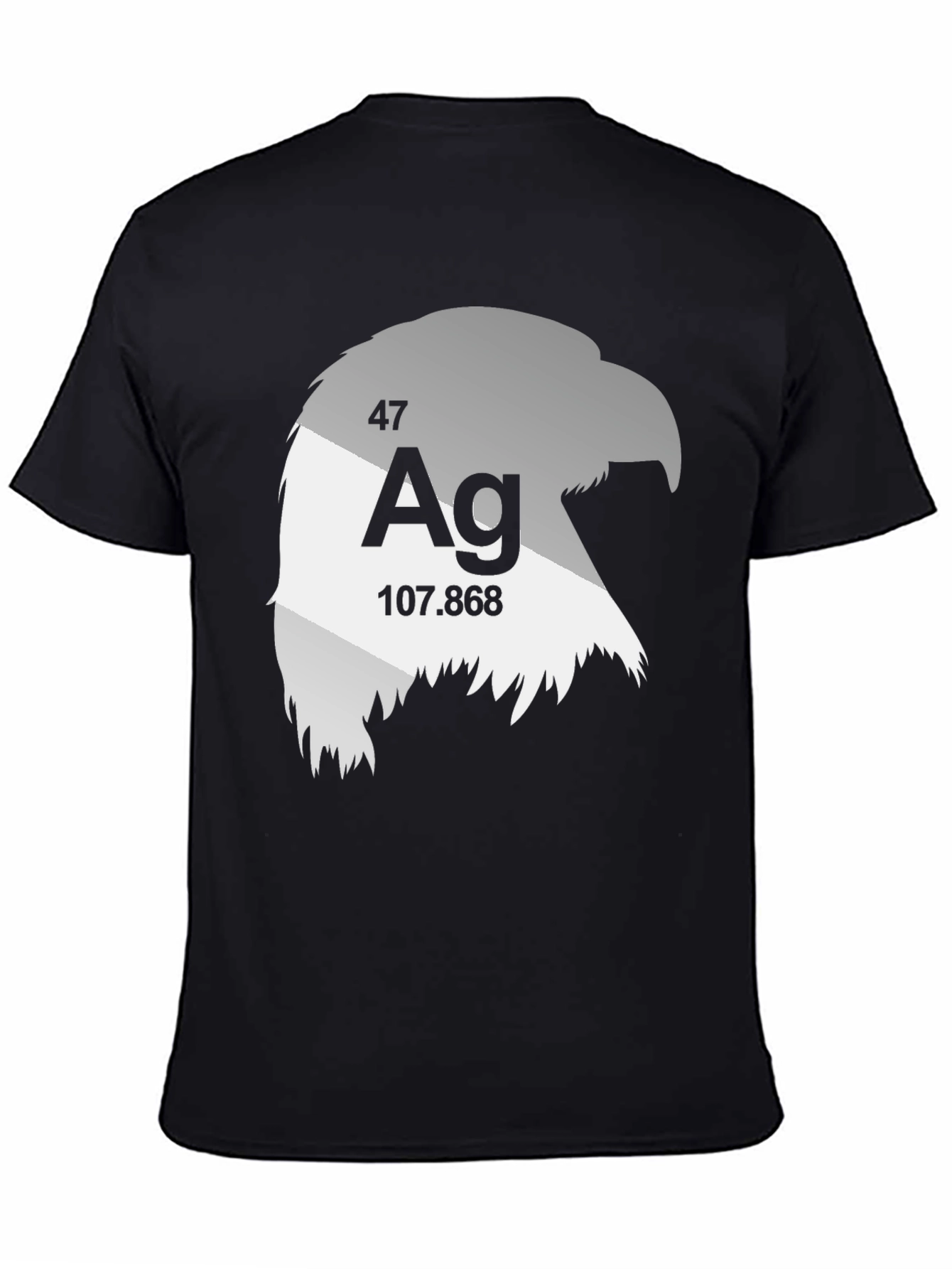Black Silver Eagle Tee - Men's Science Inspired Graphic T-Shirt view 4