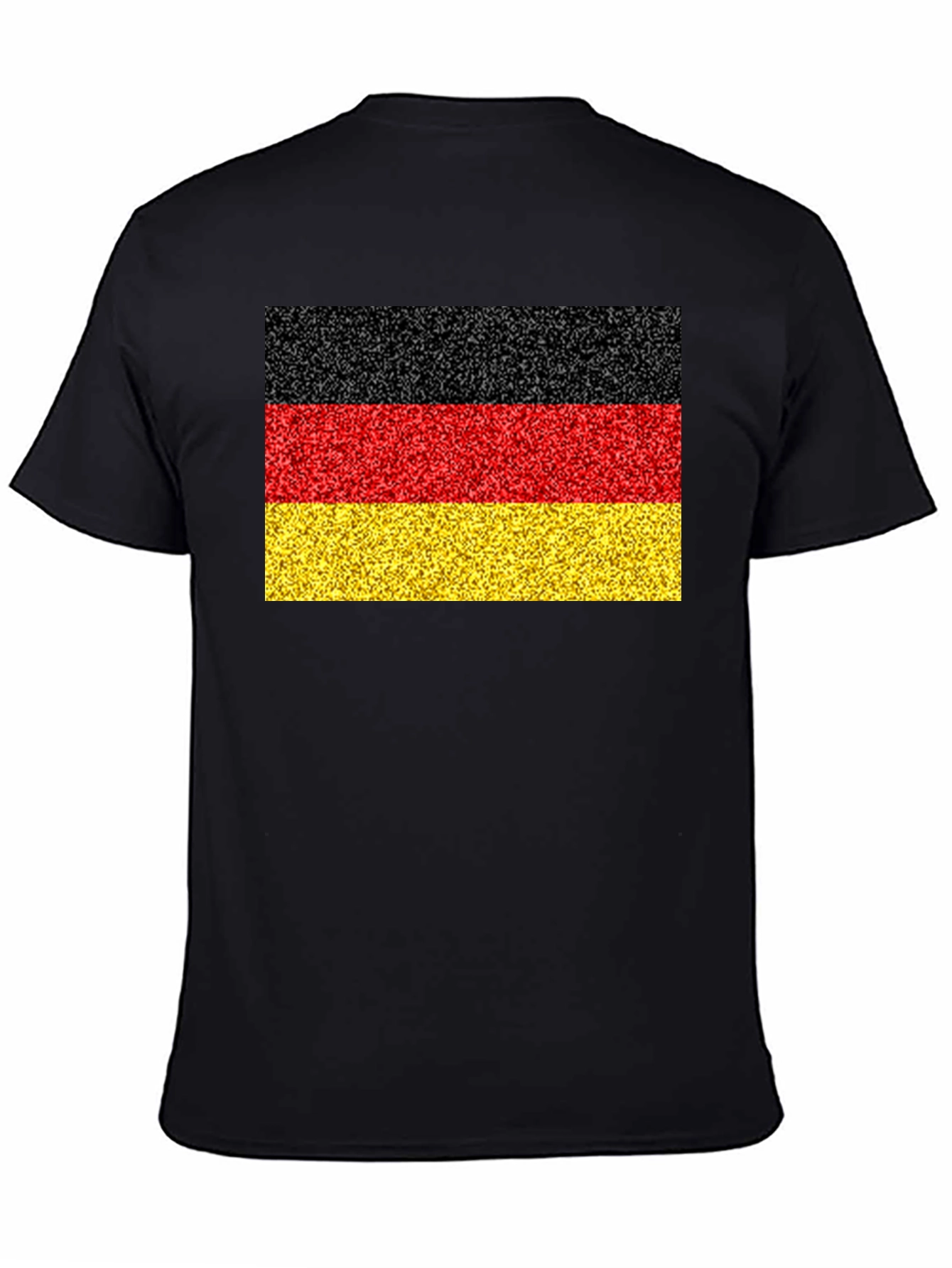 Black German Flag T-Shirt - Black Cotton Tee view 4
