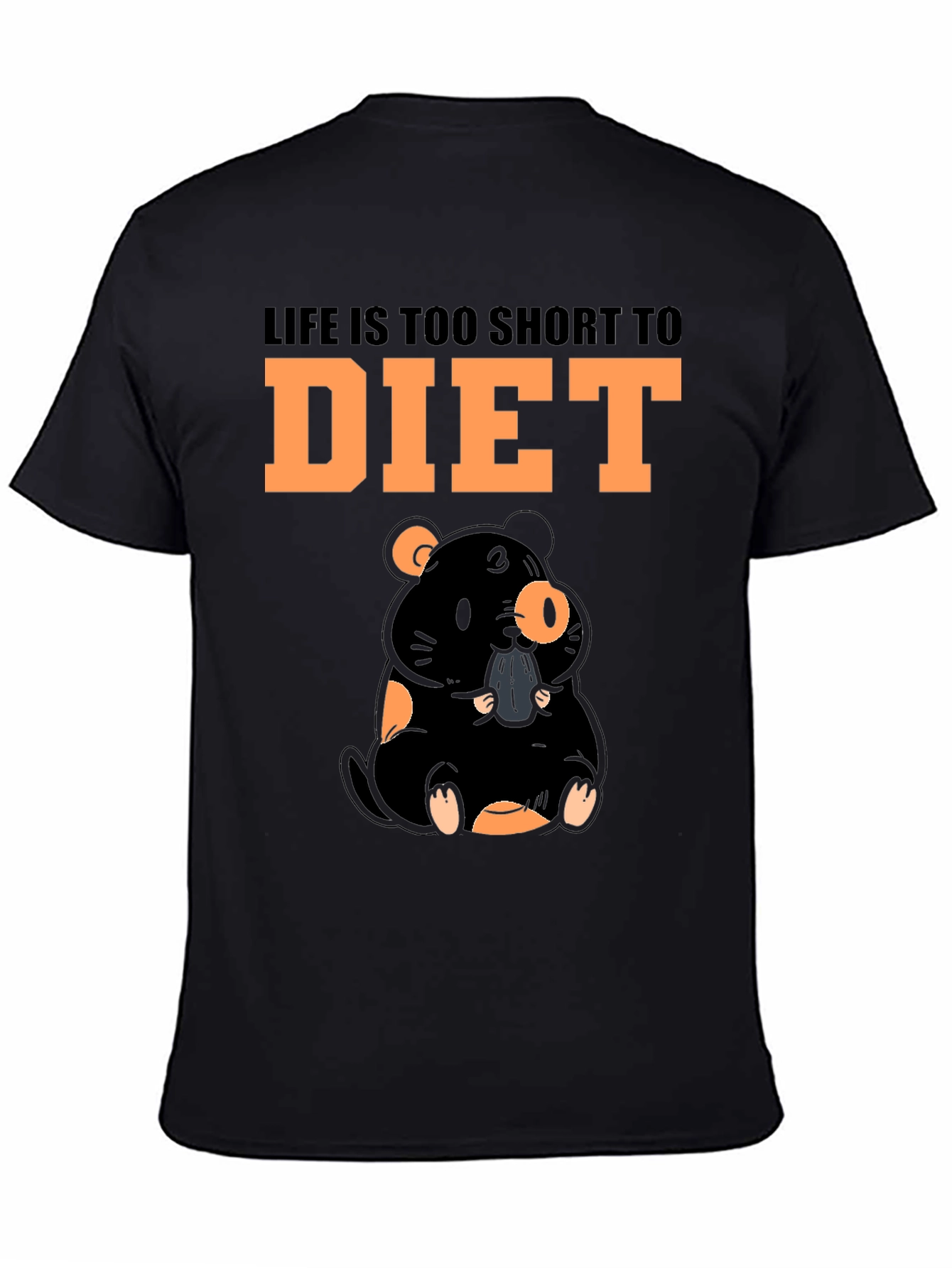 Black Life is Too Short to Diet T-Shirt Funny Foodie Tee view 4