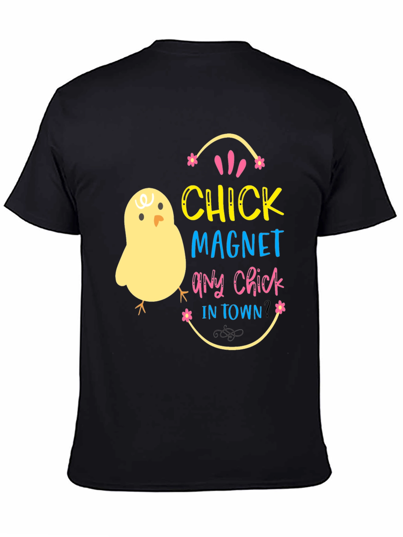 Black Chick Magnet T-Shirt - Easter Fun Apparel view 4