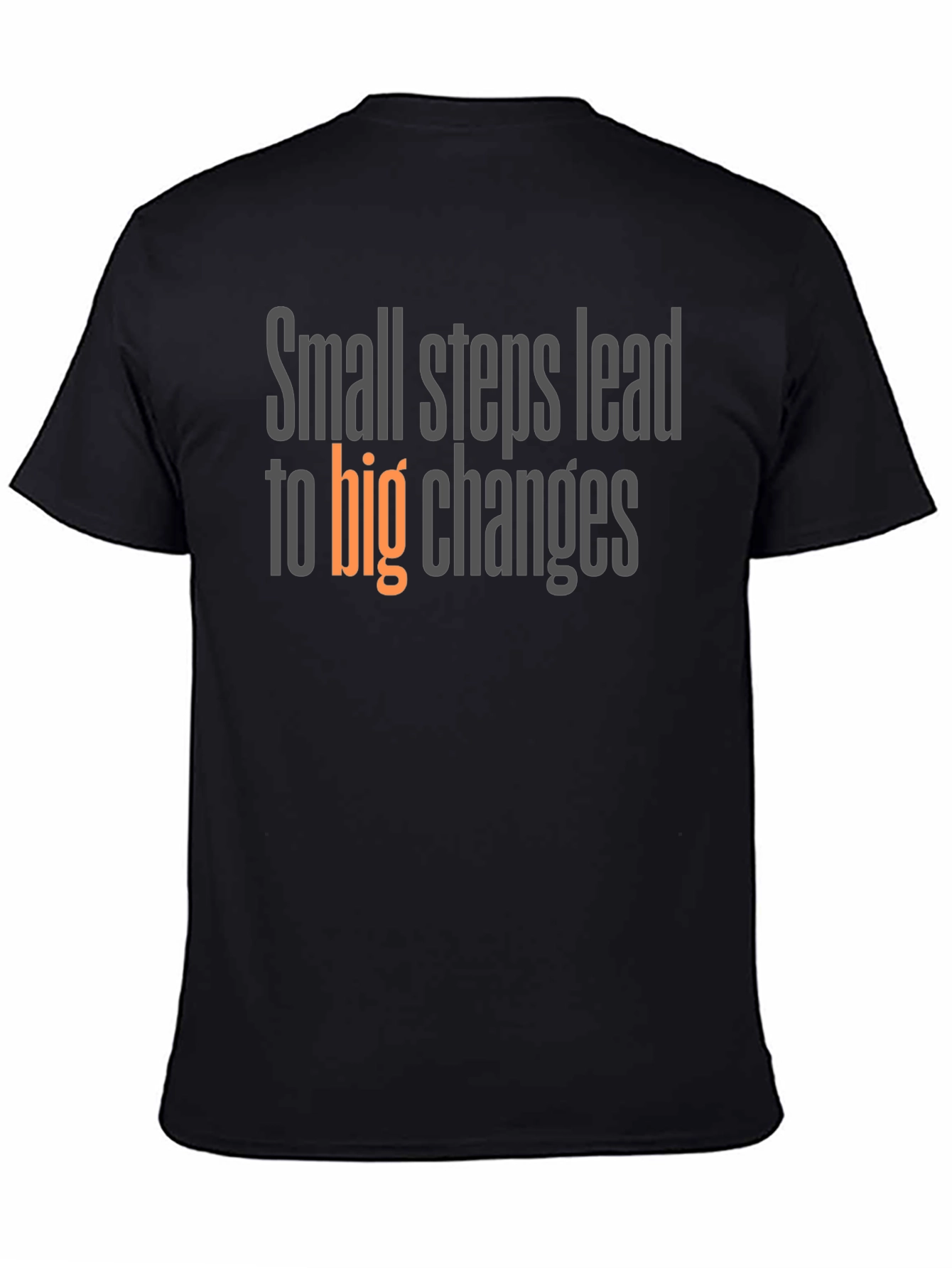 Black Inspirational "Small Steps" Graphic Tee - Black view 4