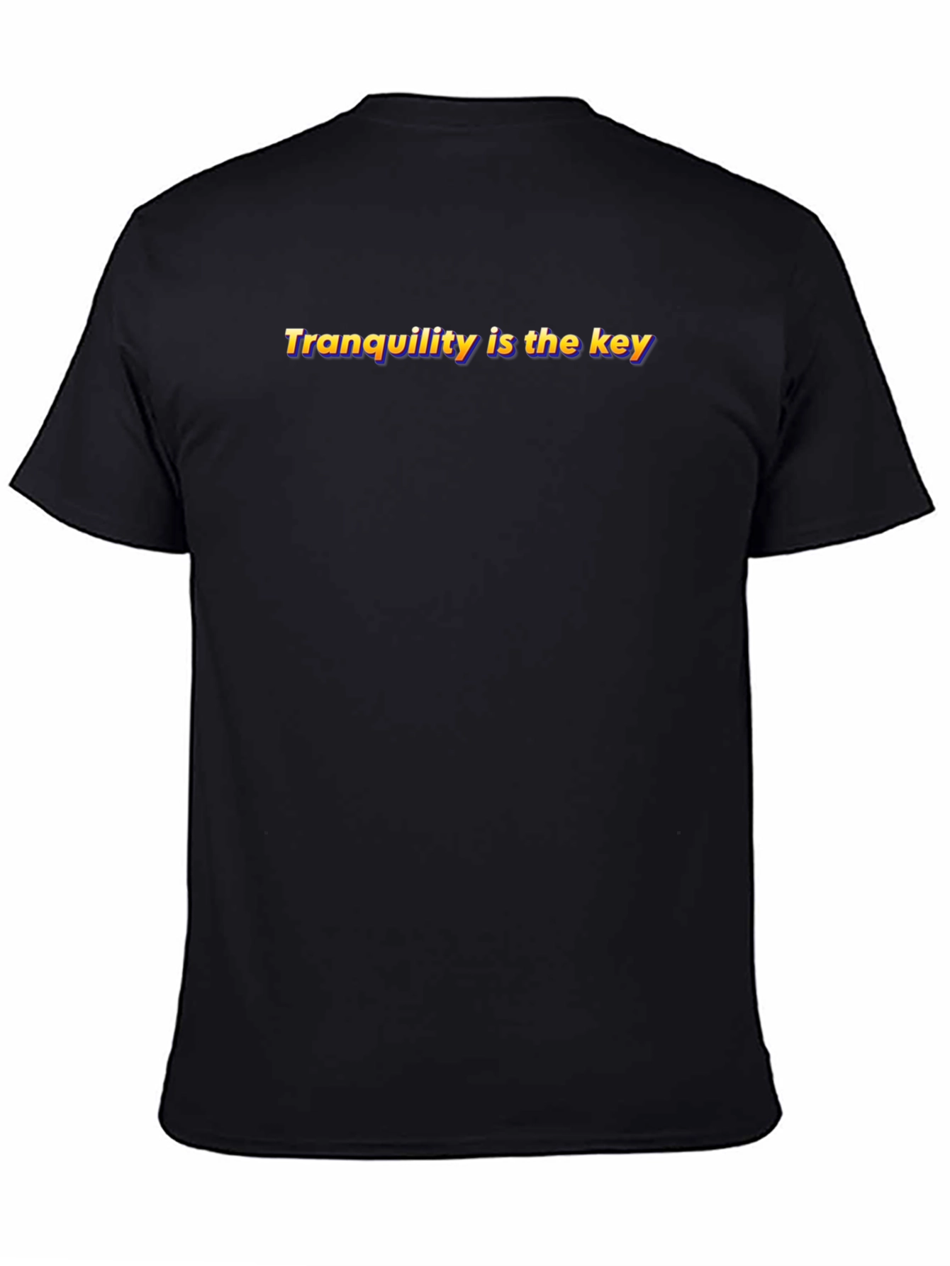 Black Tranquility is the Key Black Graphic T-Shirt view 4