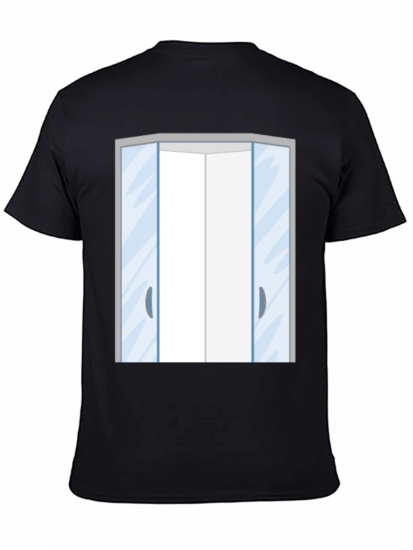 Black Elevator Doors Graphic T-Shirt - Black view 4