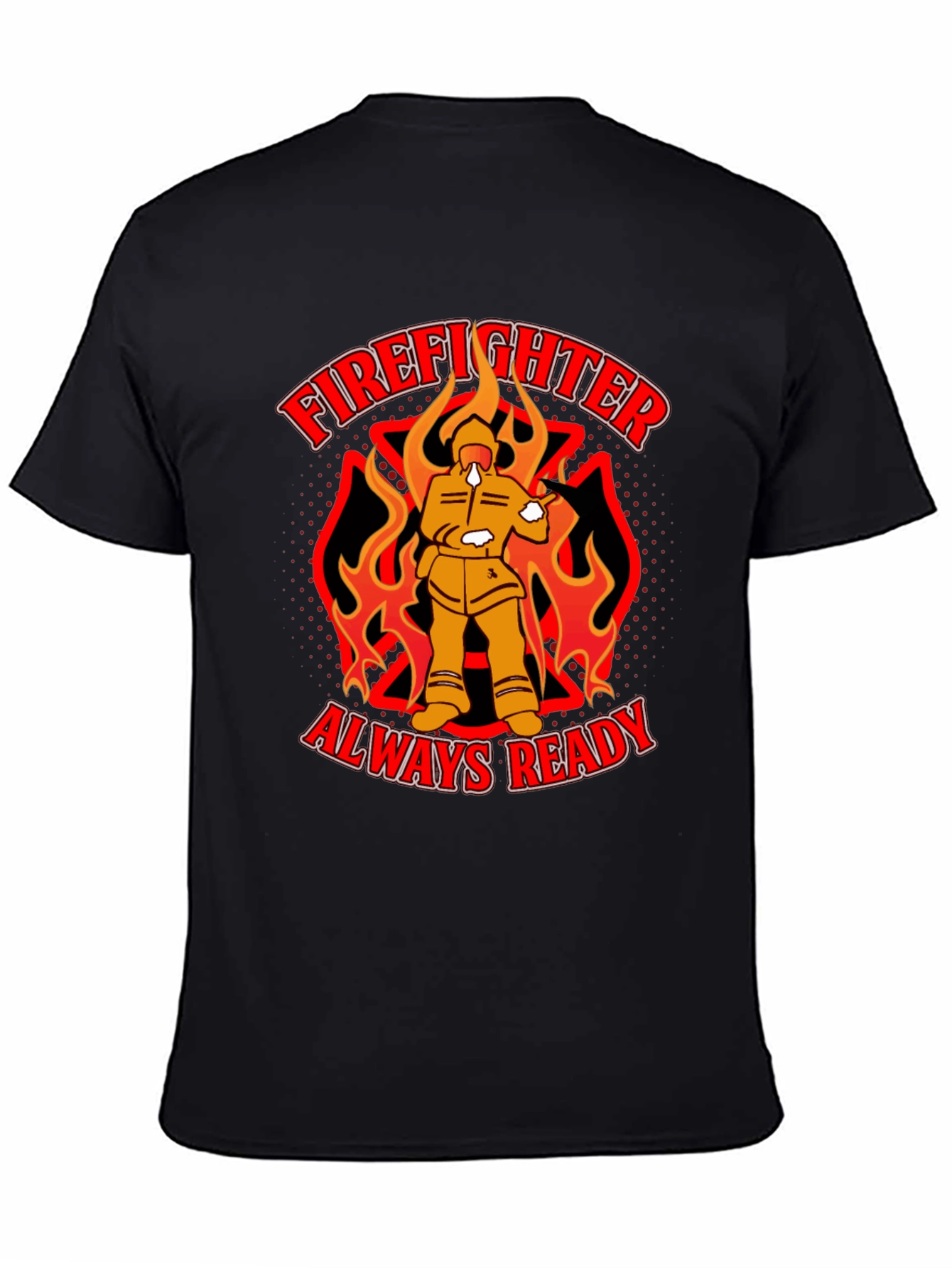 Black Firefighter Always Ready Graphic T-Shirt view 4