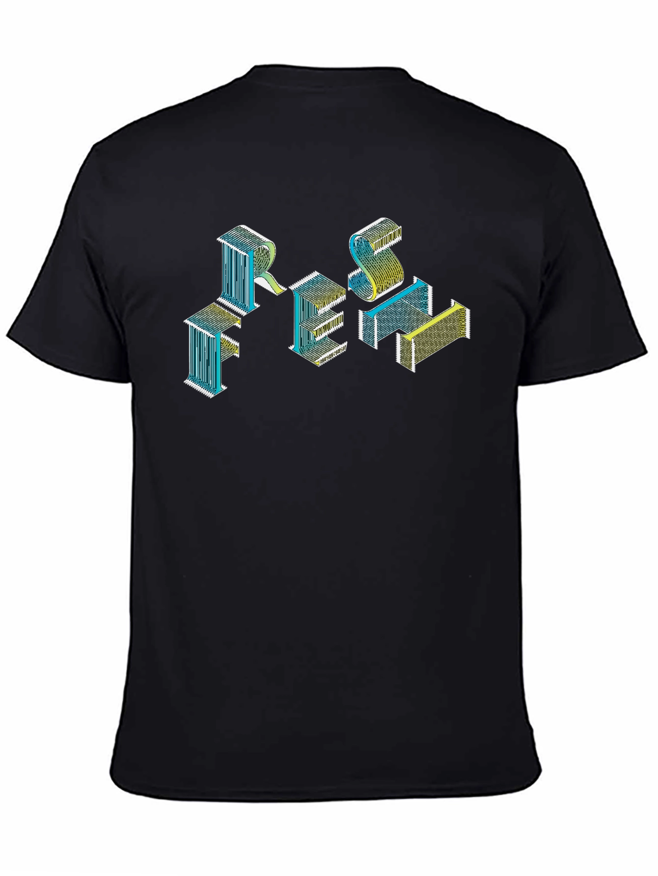 Black Abstract Isometric Graphic Tee - Black view 4