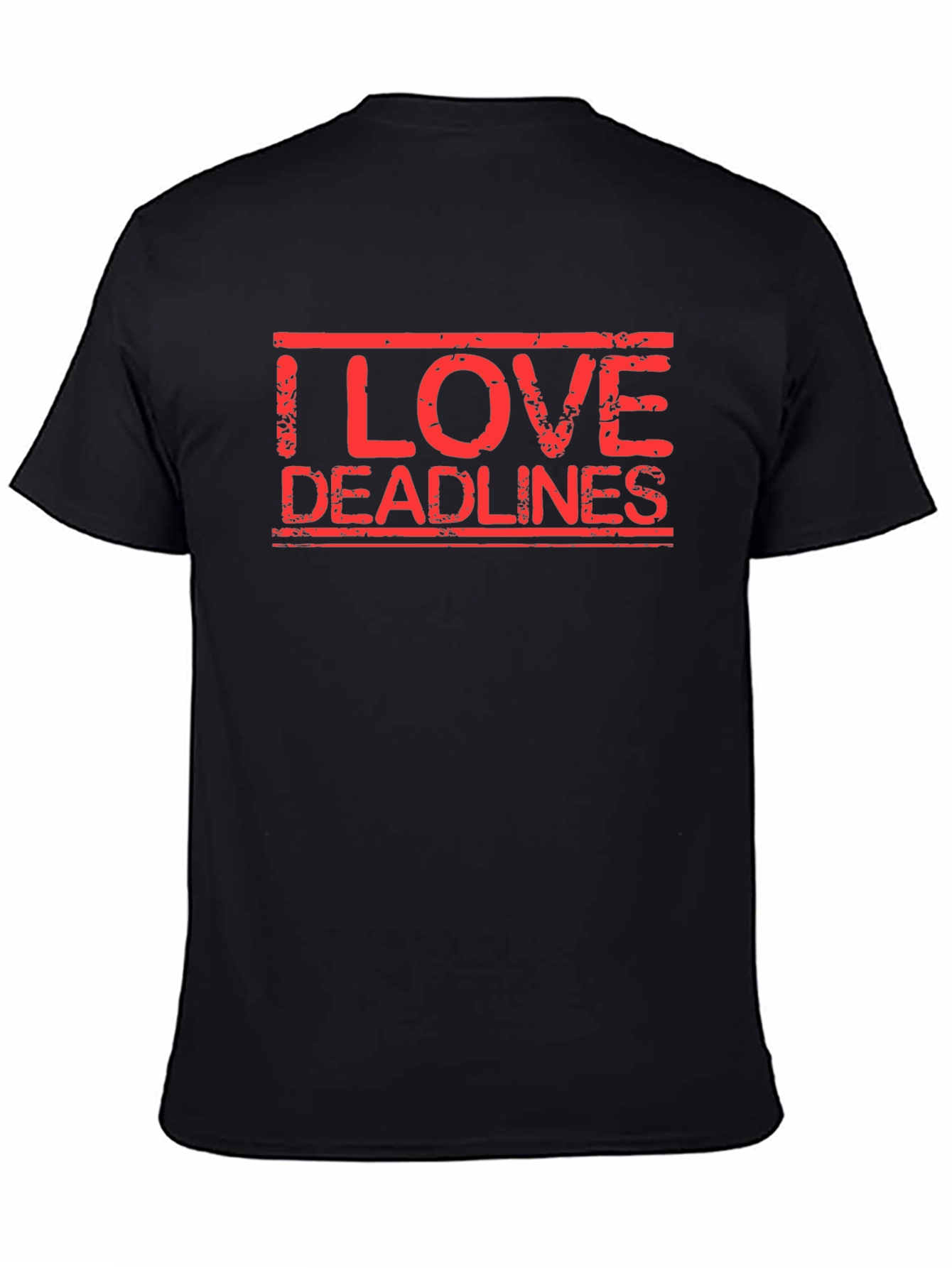 Black I Love Deadlines Graphic Tee - Black Short Sleeve view 4