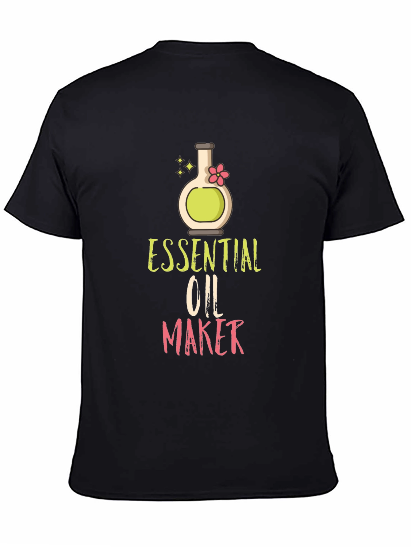Black Essential Oil Maker T-Shirt - Black Cotton Blend view 4