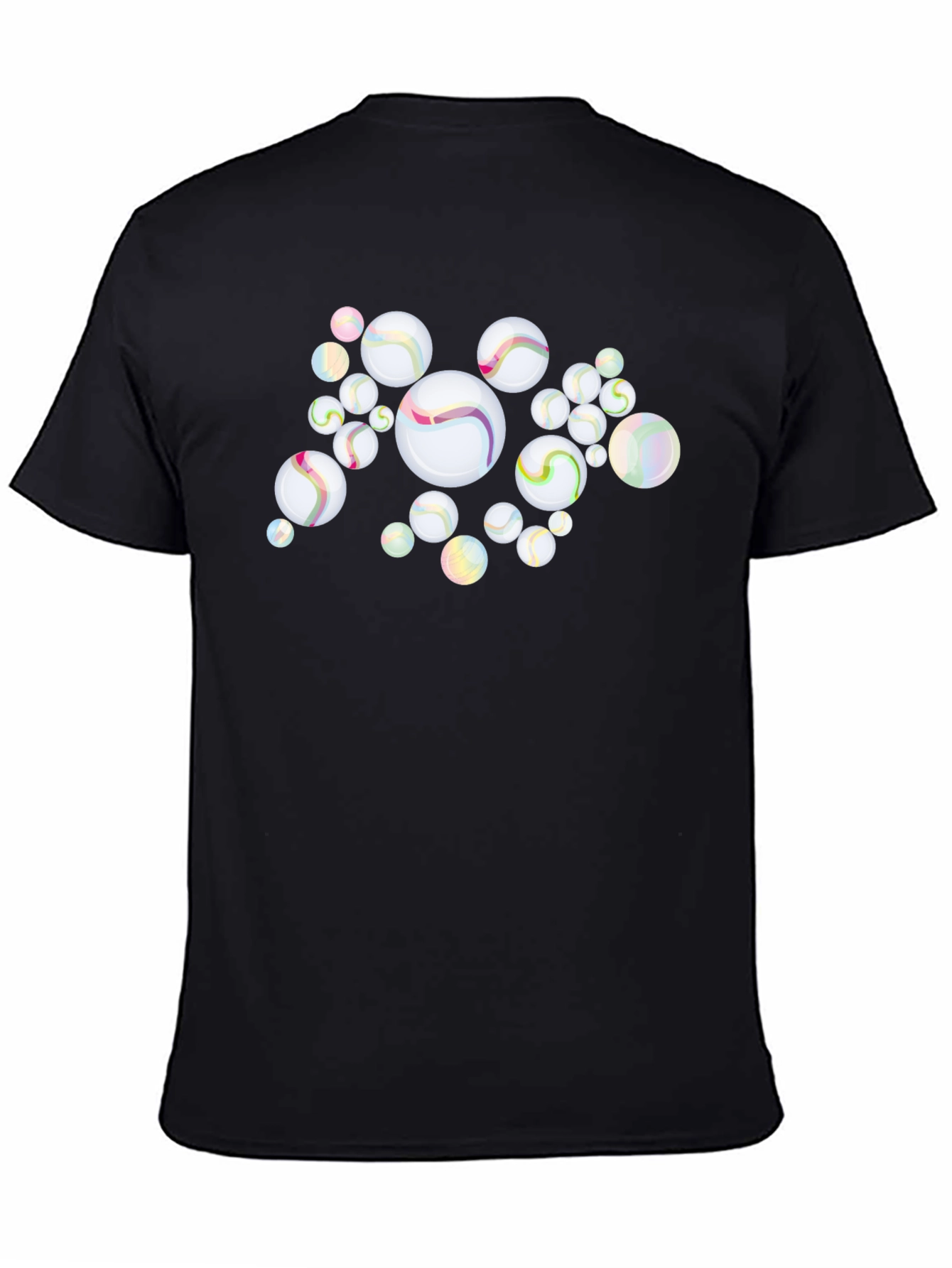 Black Marbles Graphic Black T-Shirt view 4