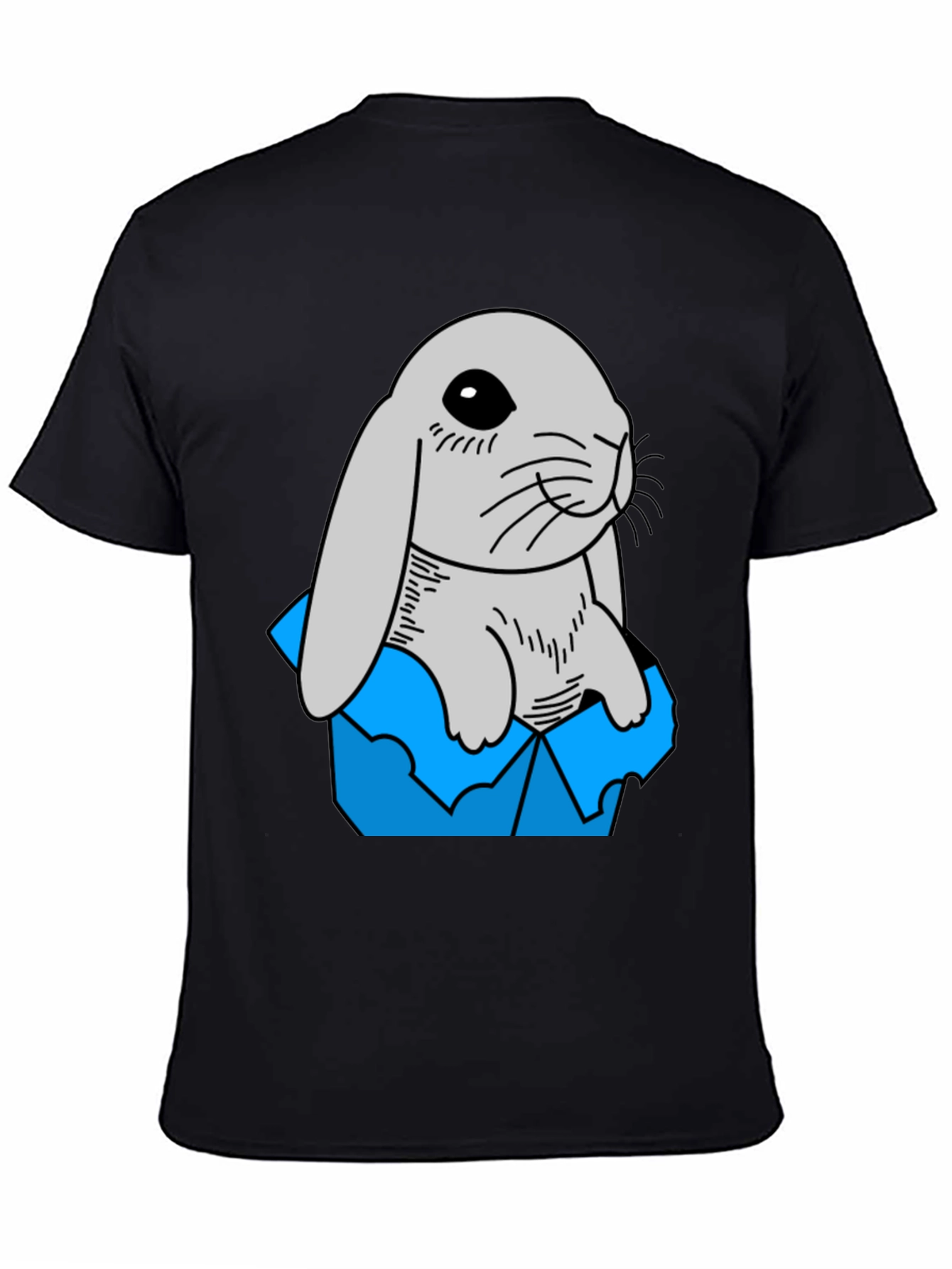 Black Rabbit in Box Graphic Tee - Cute & Comfy! view 4