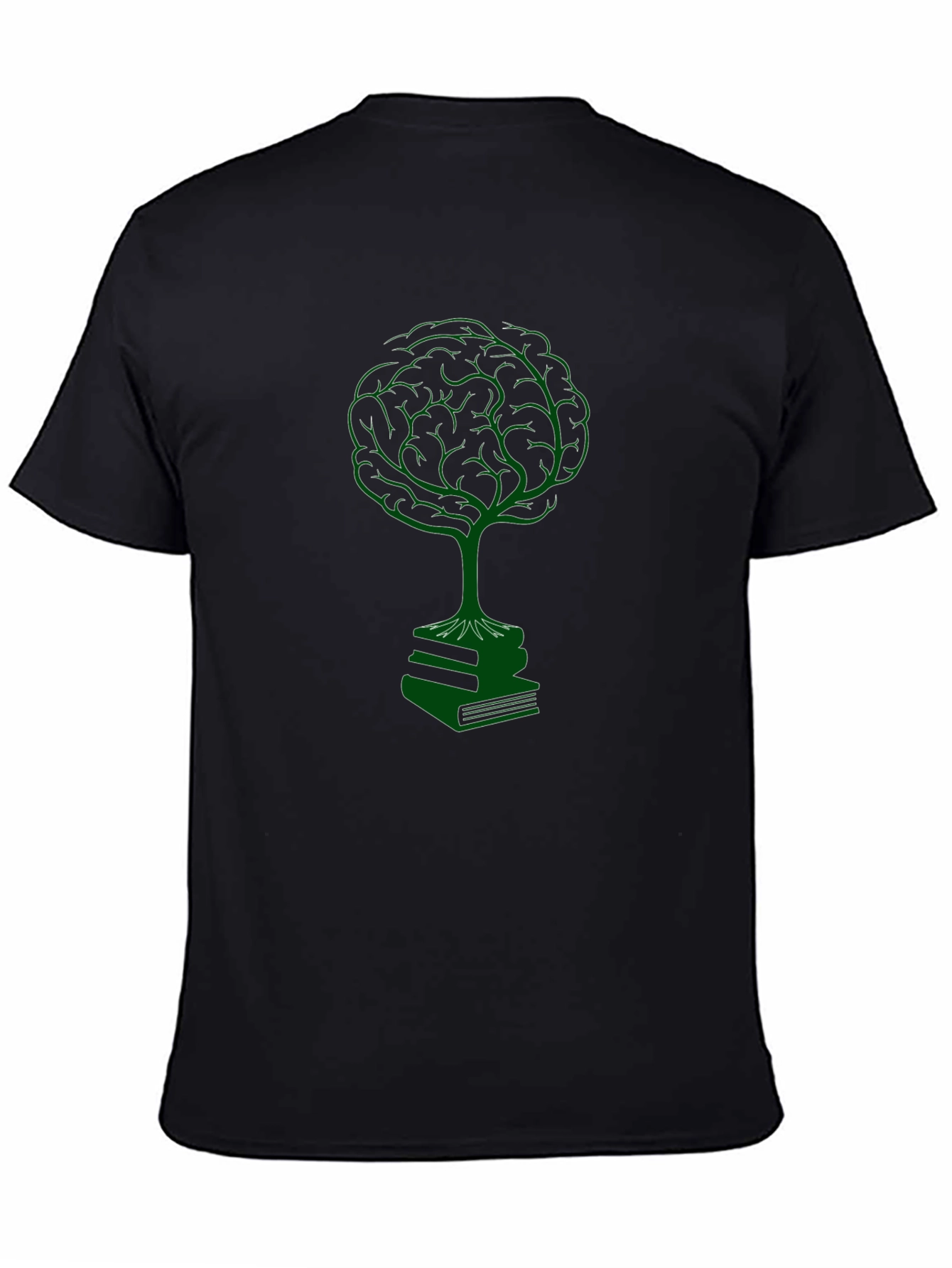 Black Brain Tree on Books T-Shirt - Knowledge is Power view 4