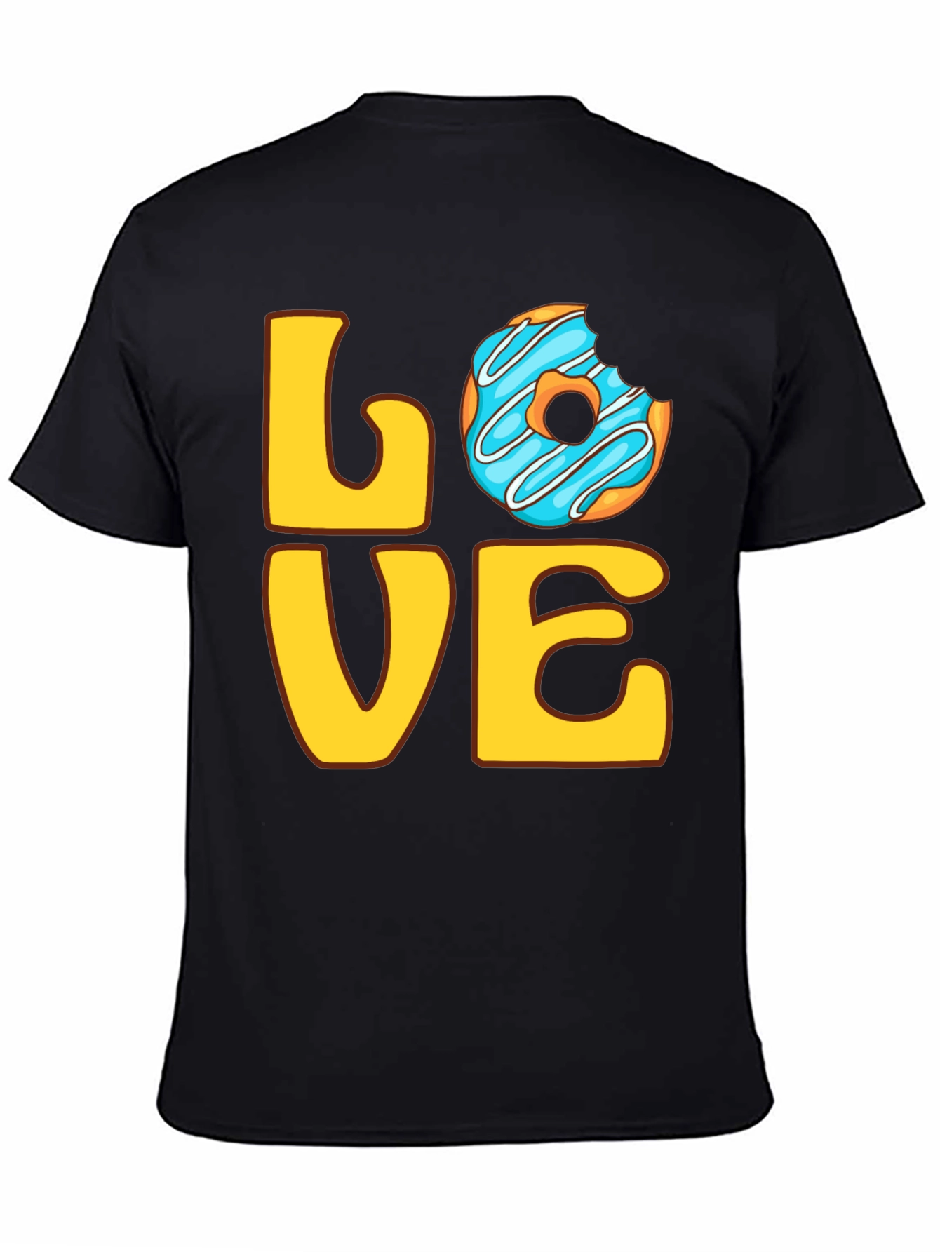 Black Love Donut Graphic Tee - Sweet Treat T-Shirt view 4