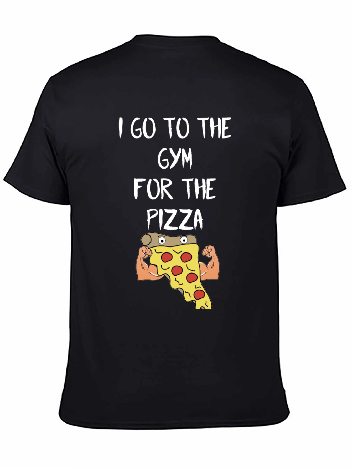Black Gym Pizza T-Shirt - Funny Workout Tee view 4