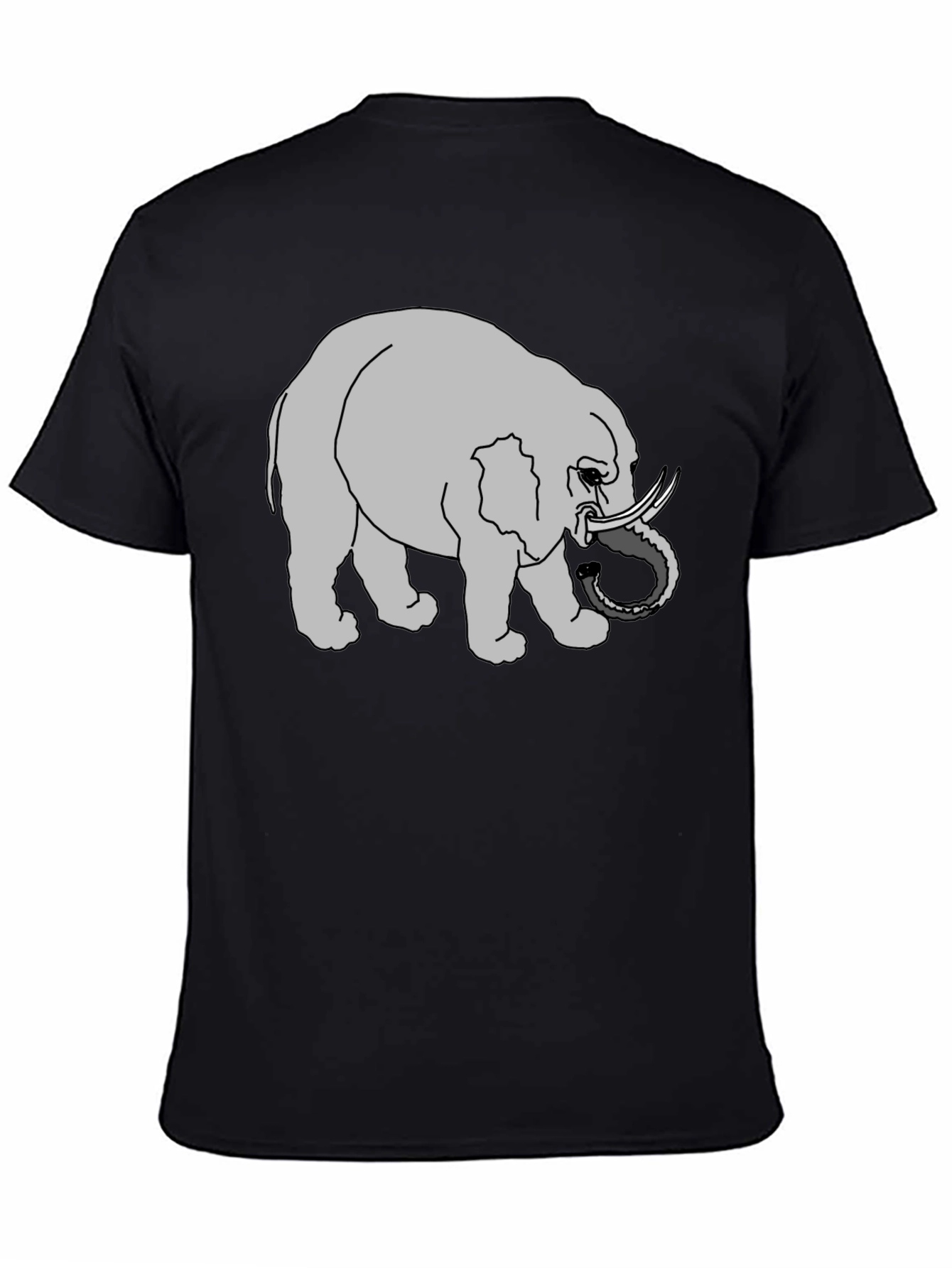 Black Elephant Graphic Print Black T-Shirt view 4