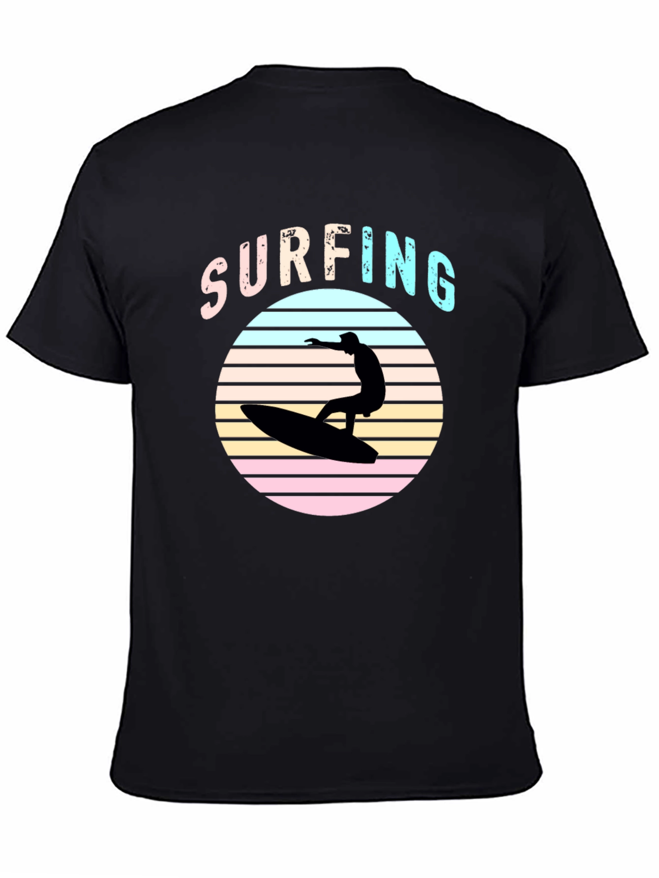 Black Retro Surfing T-Shirt - Black view 4