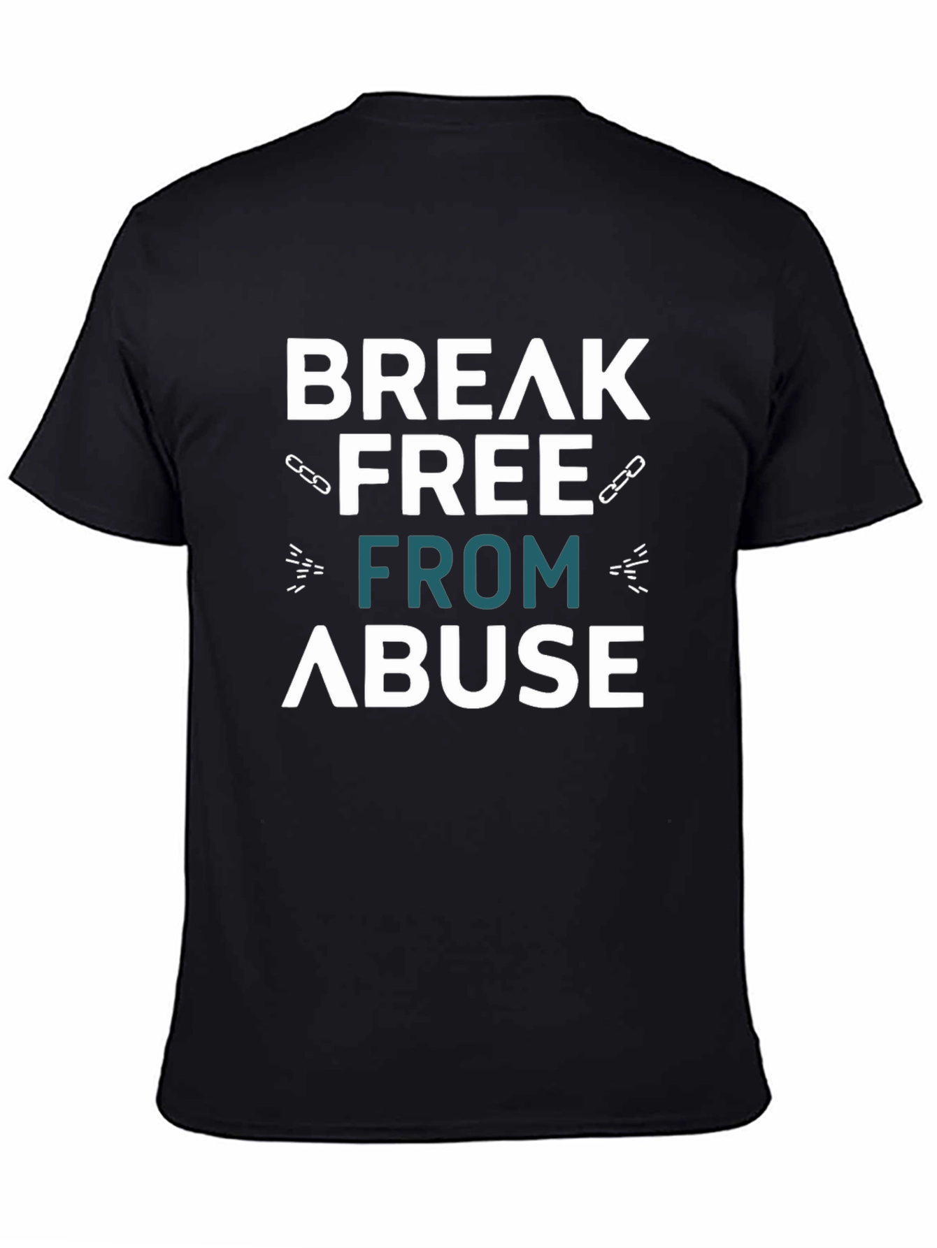 Black Break Free From Abuse Graphic T-Shirt view 4