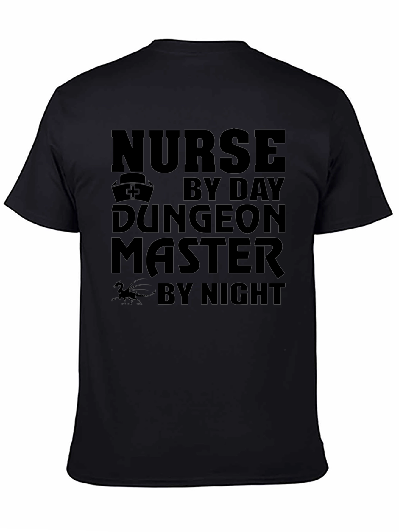 Black Nurse Dungeon Master T-Shirt - Black Graphic Tee view 4