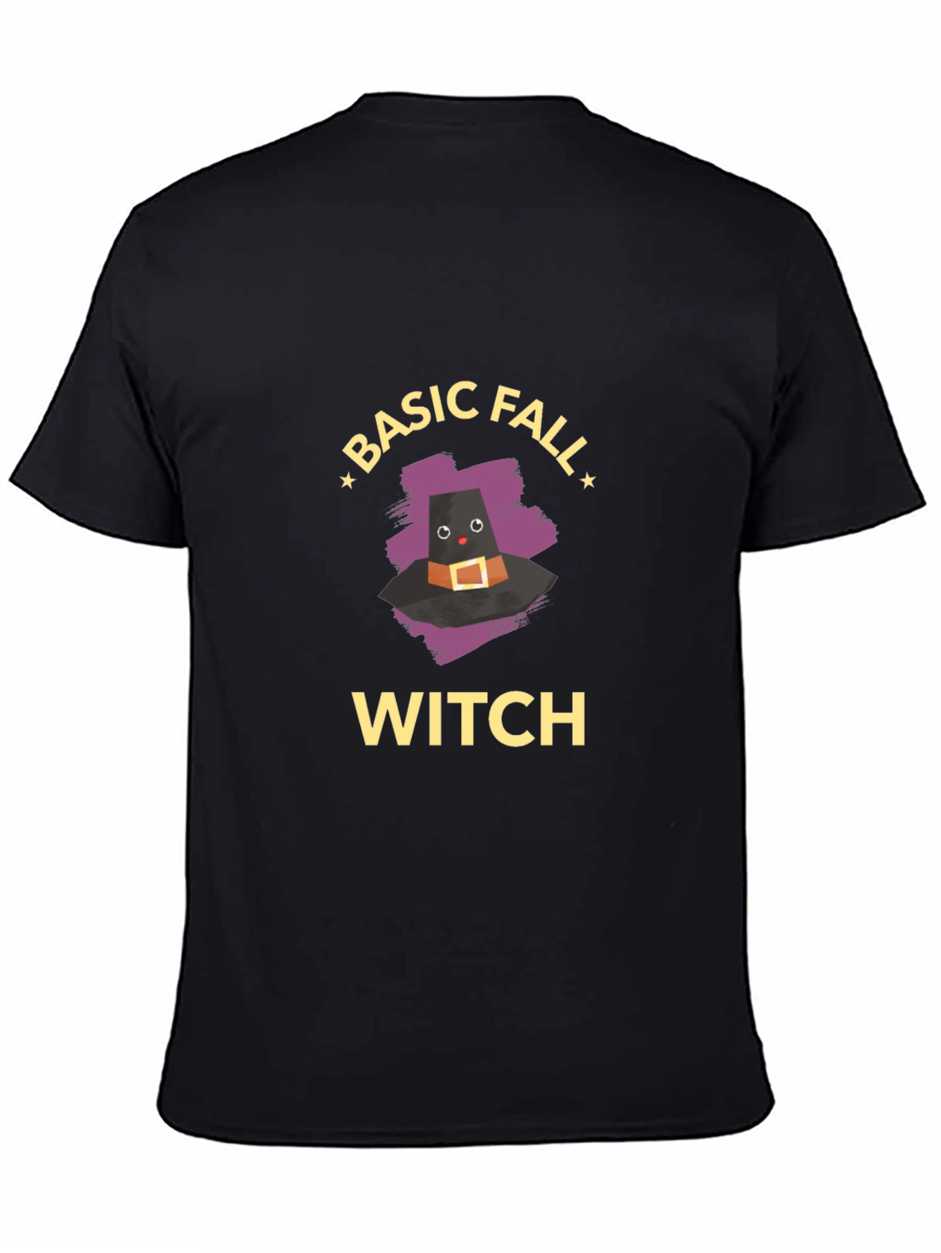 Black Basic Fall Witch T-Shirt - Cute Halloween Tee view 4