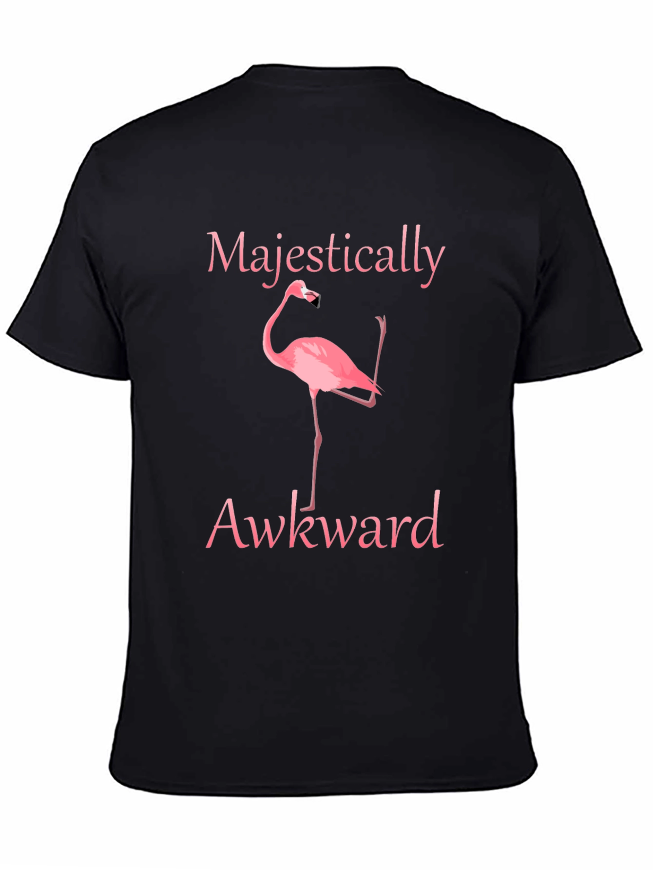 Black Majestically Awkward Flamingo Graphic Tee view 4