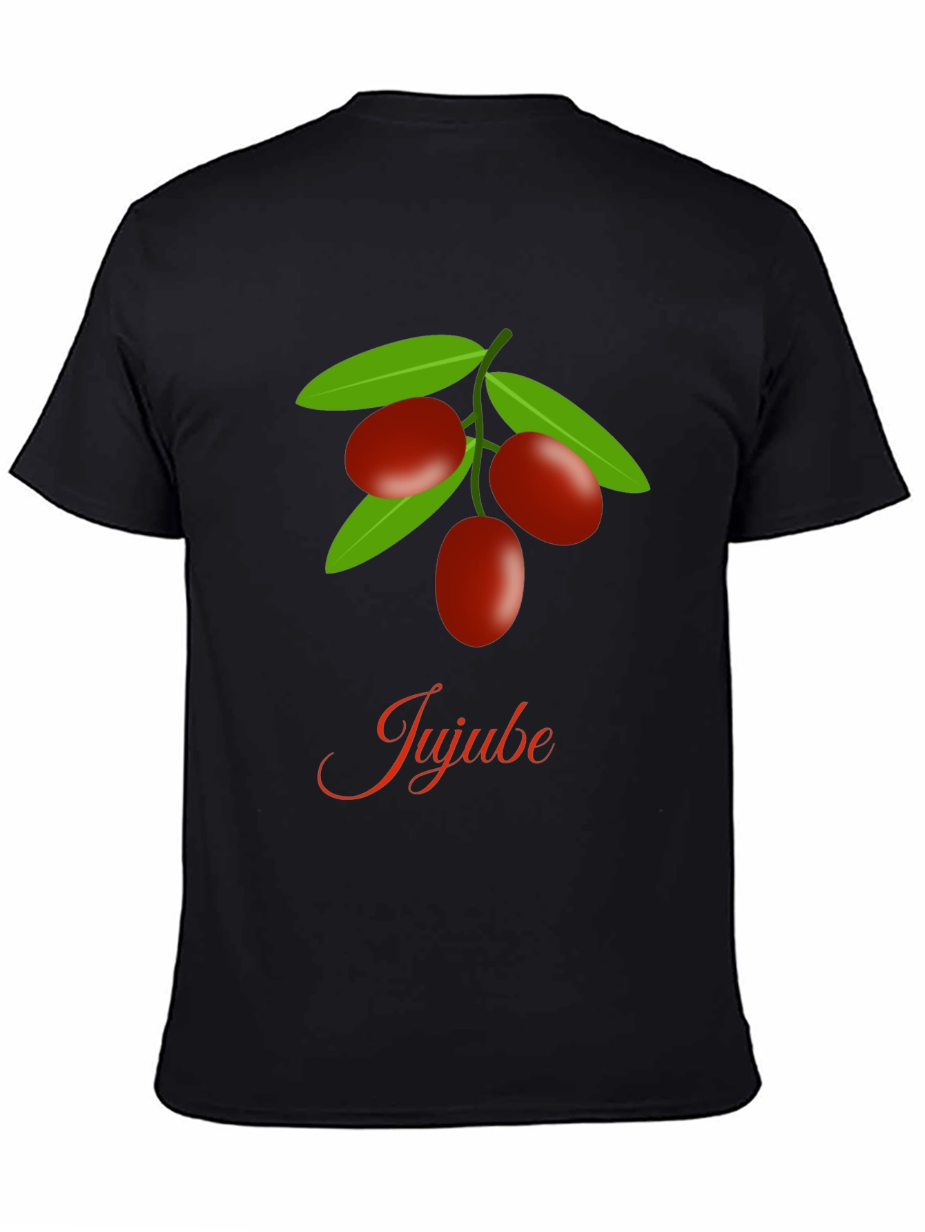 Black Jujube Fruit Graphic Black T-Shirt view 4
