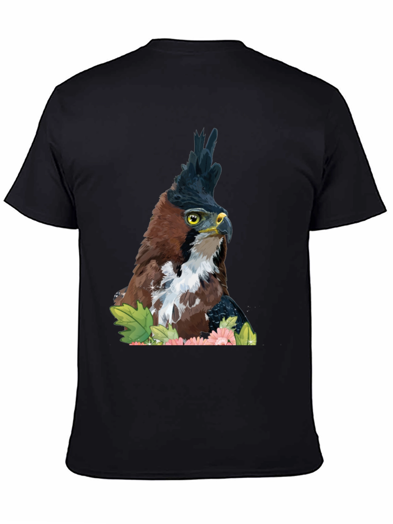 Black Eagle Crest Graphic Tee - Men's Black T-Shirt view 4