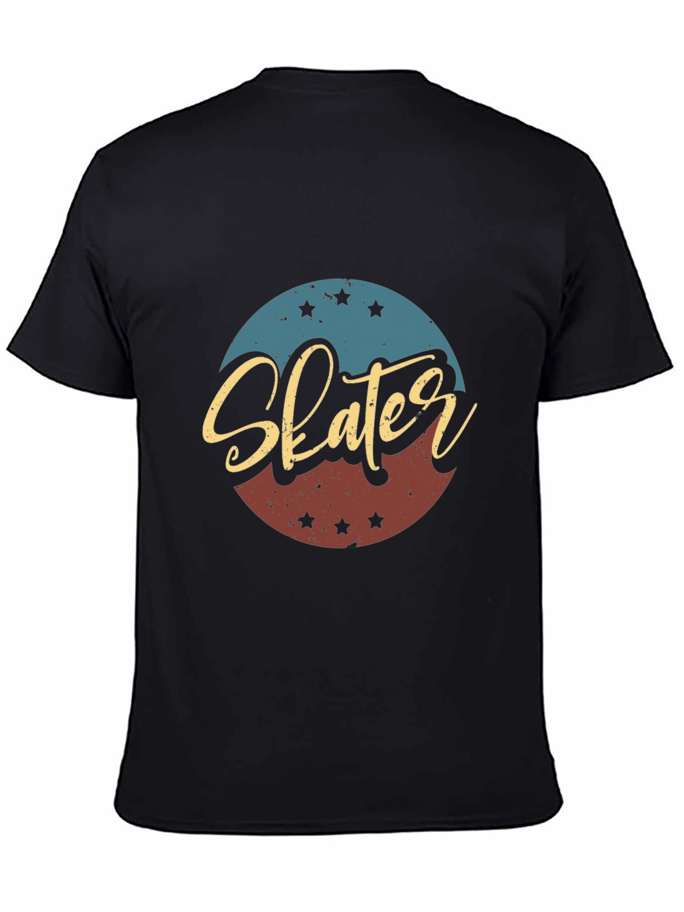 Black Vintage Skater Graphic Tee - Retro Style view 4