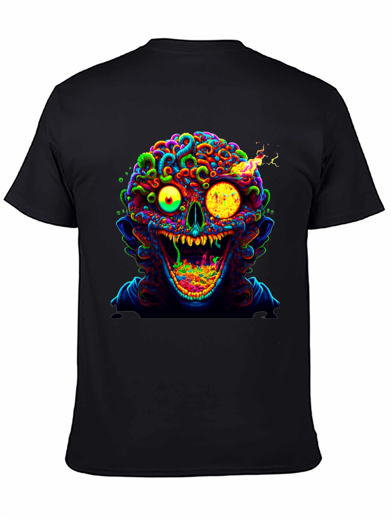 Black Psychedelic Zombie T-Shirt view 4