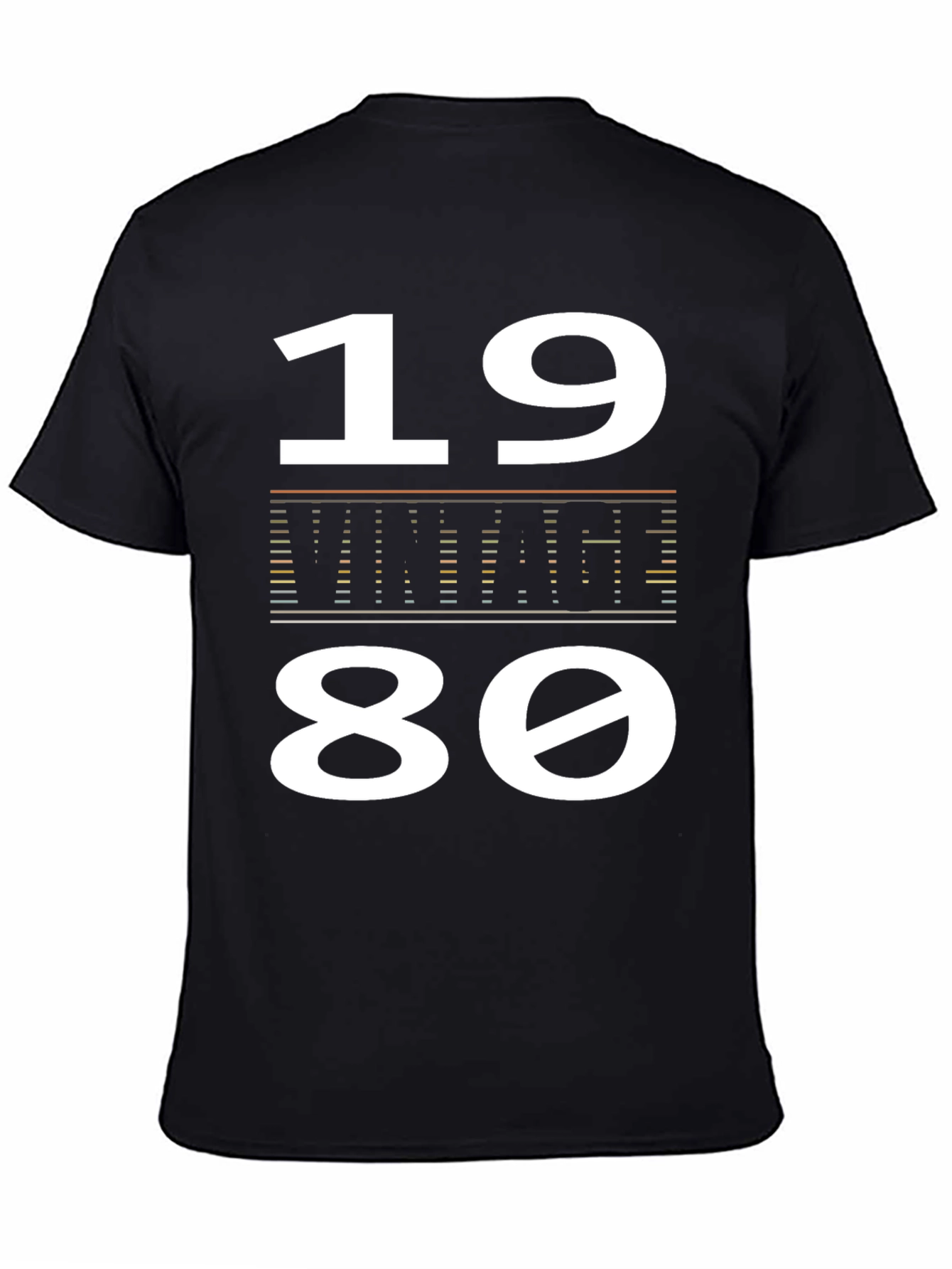 Black Vintage 1980 Black T-Shirt view 4