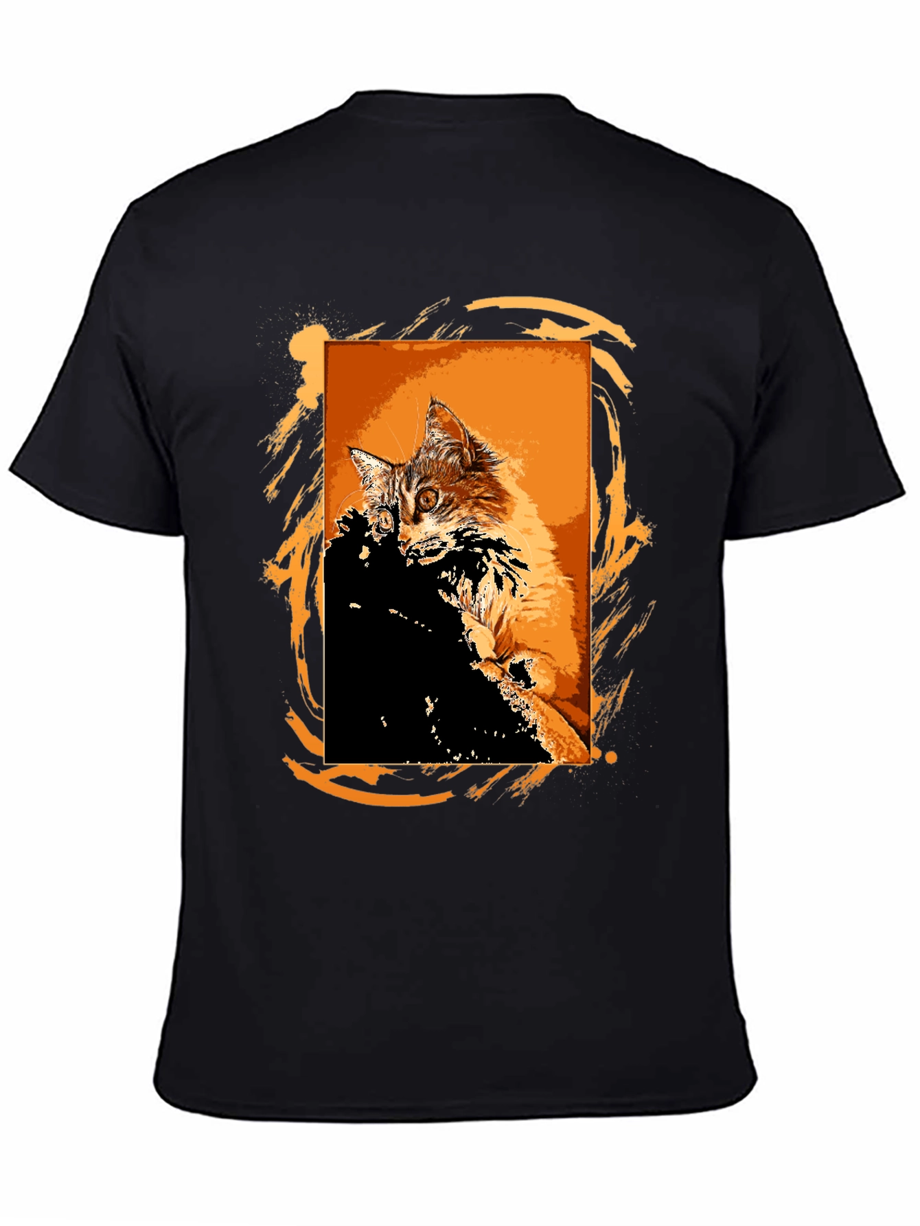 Black Cool Cat Graphic T-Shirt - Black view 4