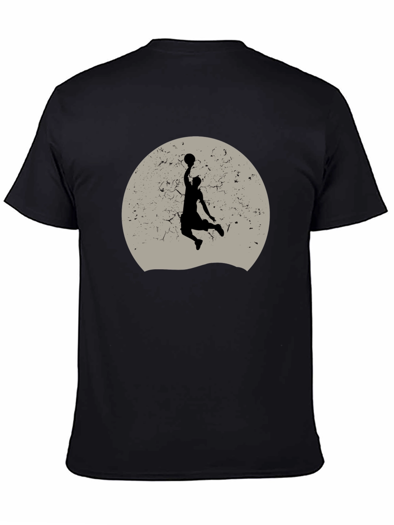 Black Basketball Silhouette Graphic T-Shirt - Black view 4