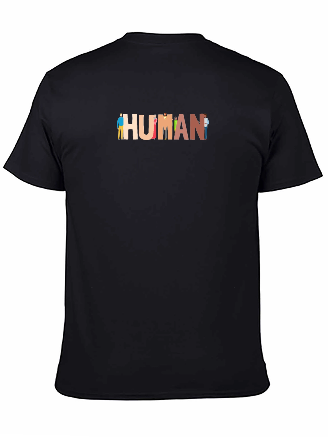 Black Diversity HUMAN Graphic Tee - Unisex Black T-Shirt view 4