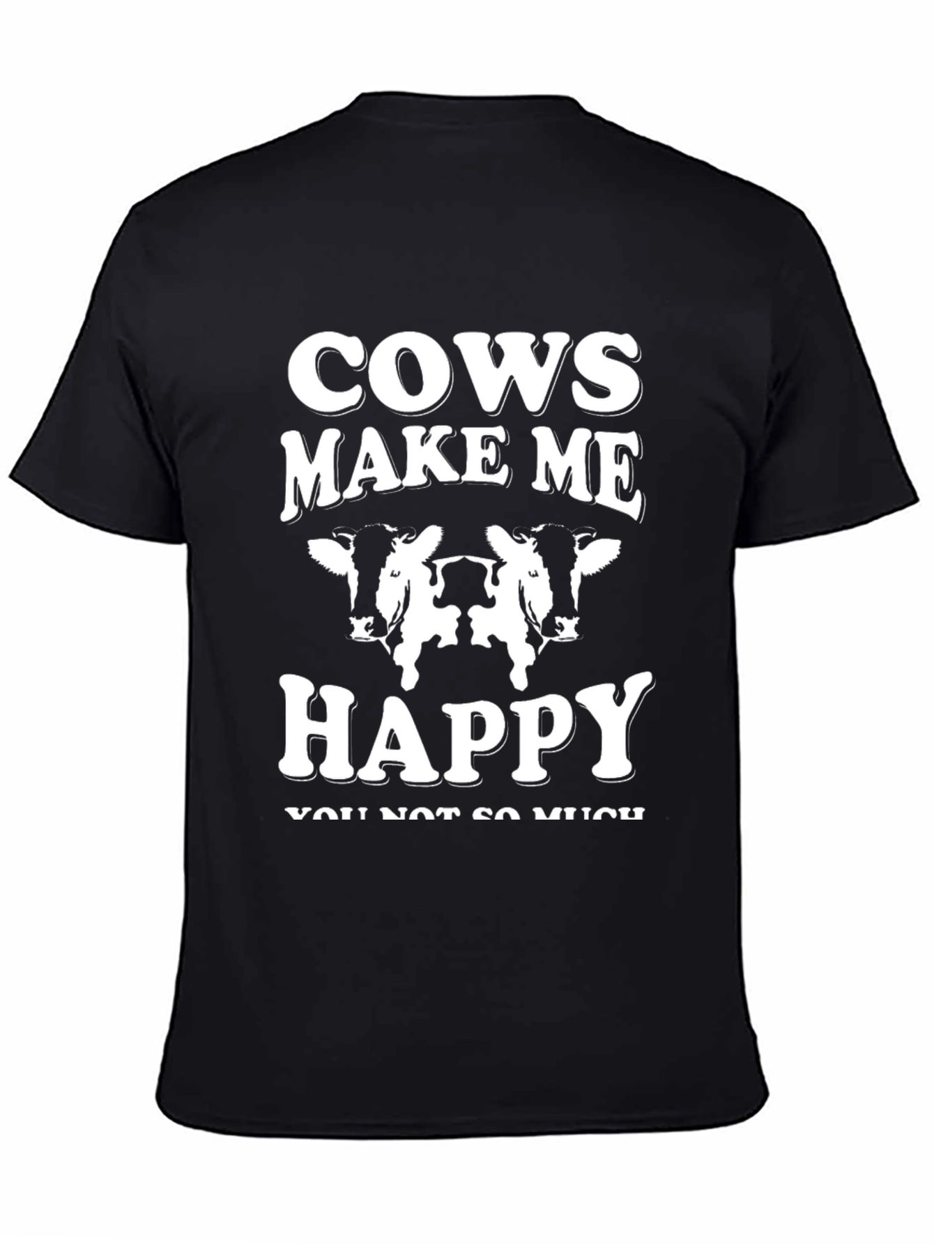 Black Cows Make Me Happy Graphic Tee - Black view 4