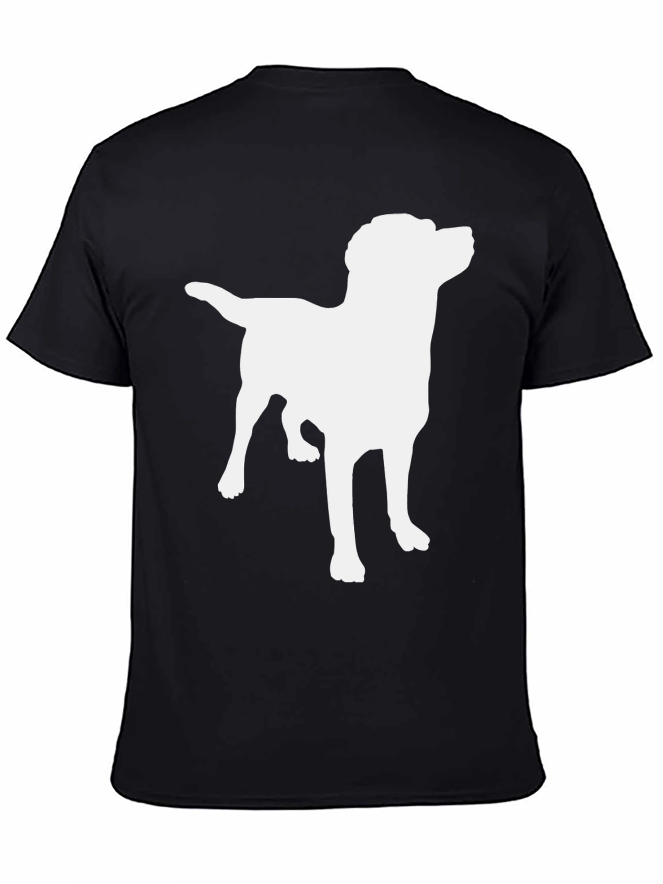 Black Dog Silhouette Black T-Shirt - Classic Casual Wear view 4