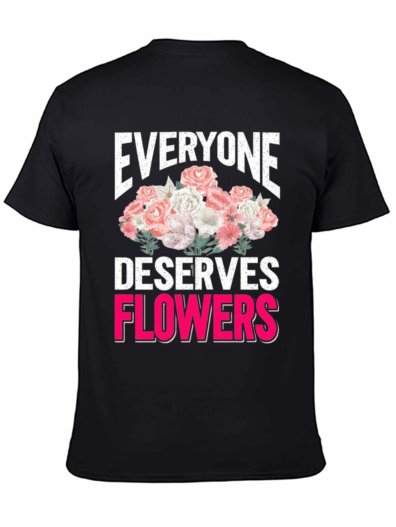 Black Everyone Deserves Flowers Graphic Tee view 4
