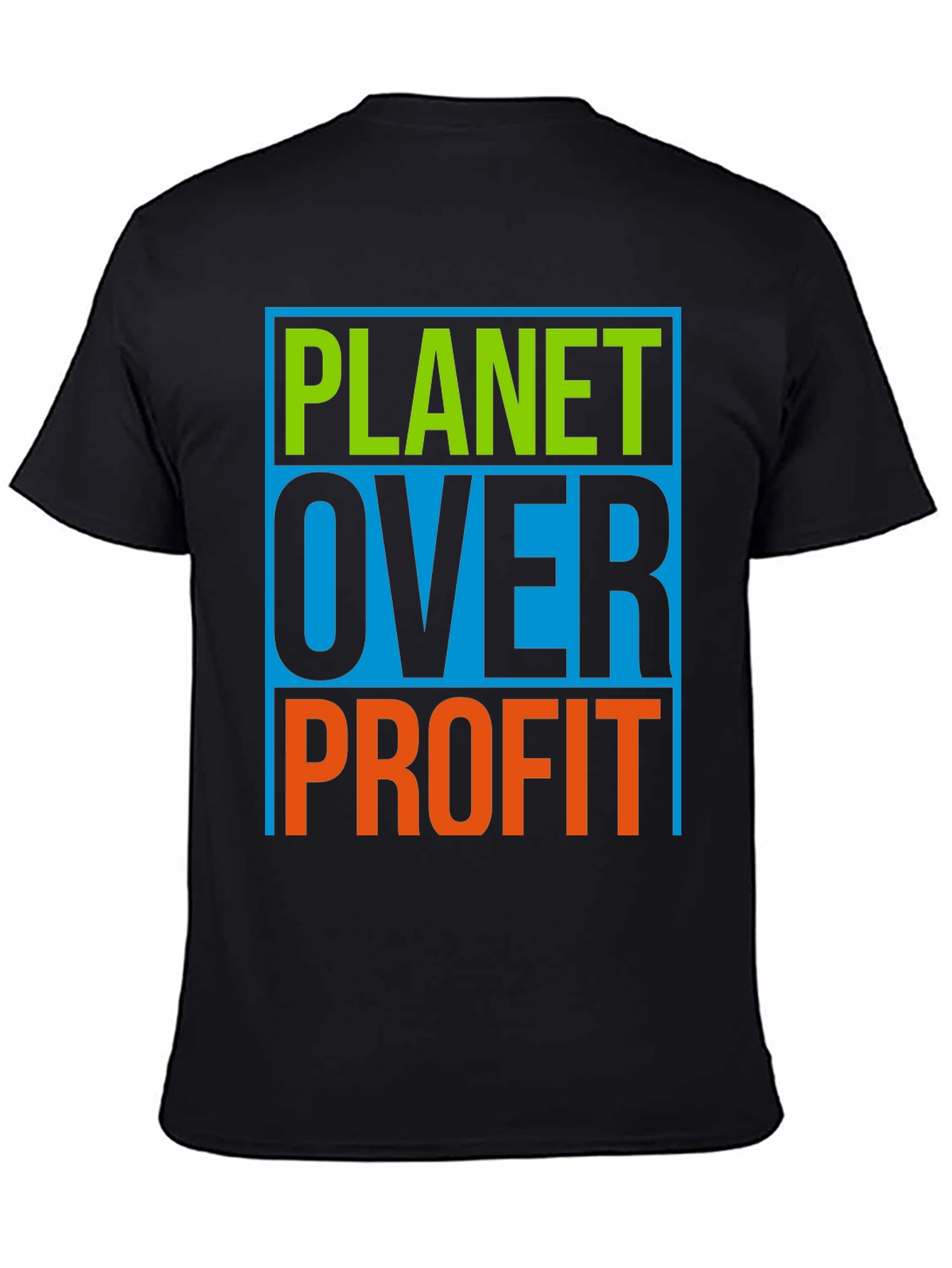 Black Planet Over Profit Graphic T-Shirt - Eco-Conscious Design view 4