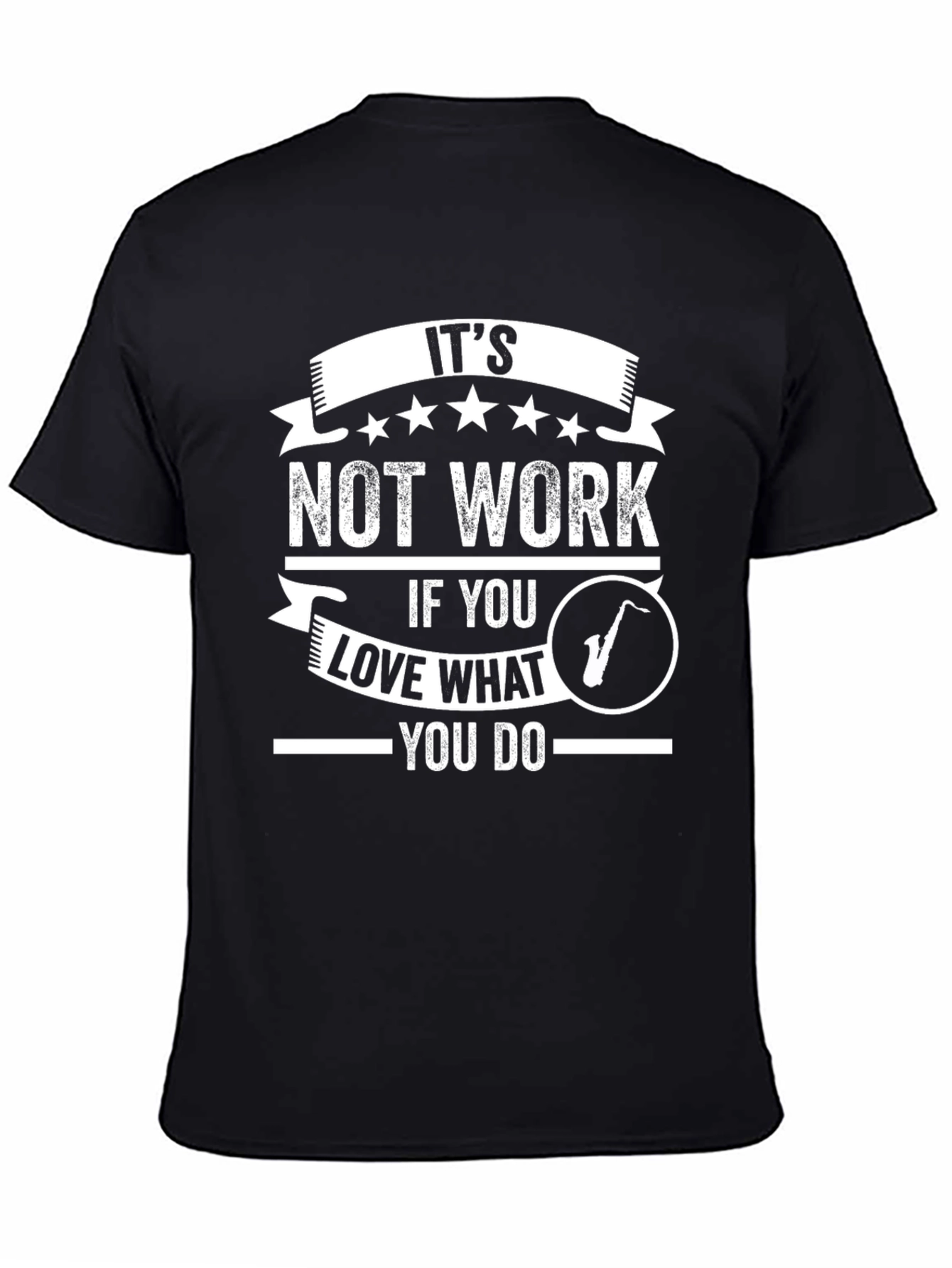 Black It's Not Work Saxophone Graphic Tee view 4