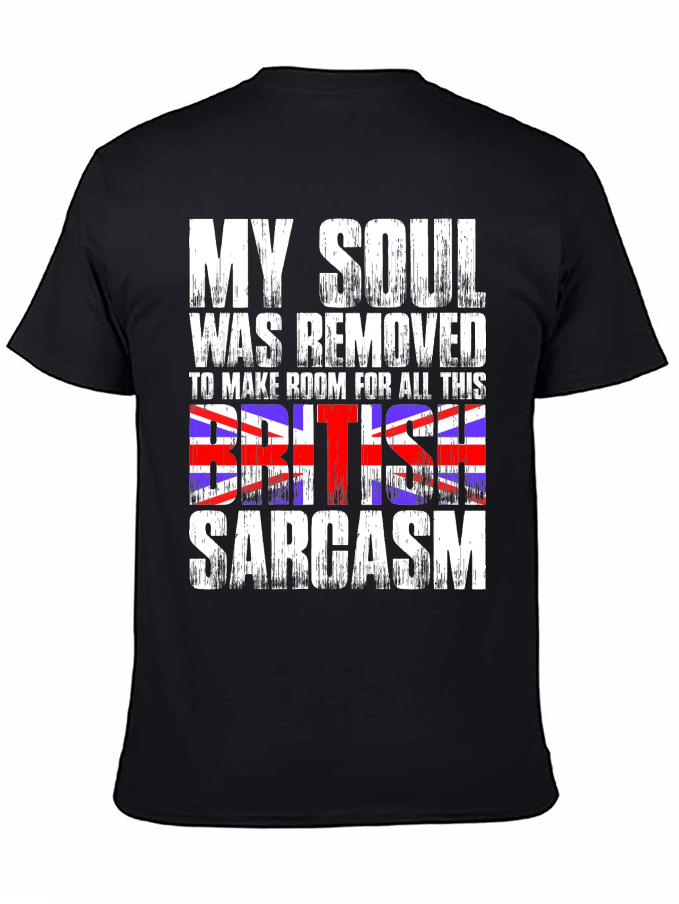 Black British Sarcasm Graphic Tee - Black view 4