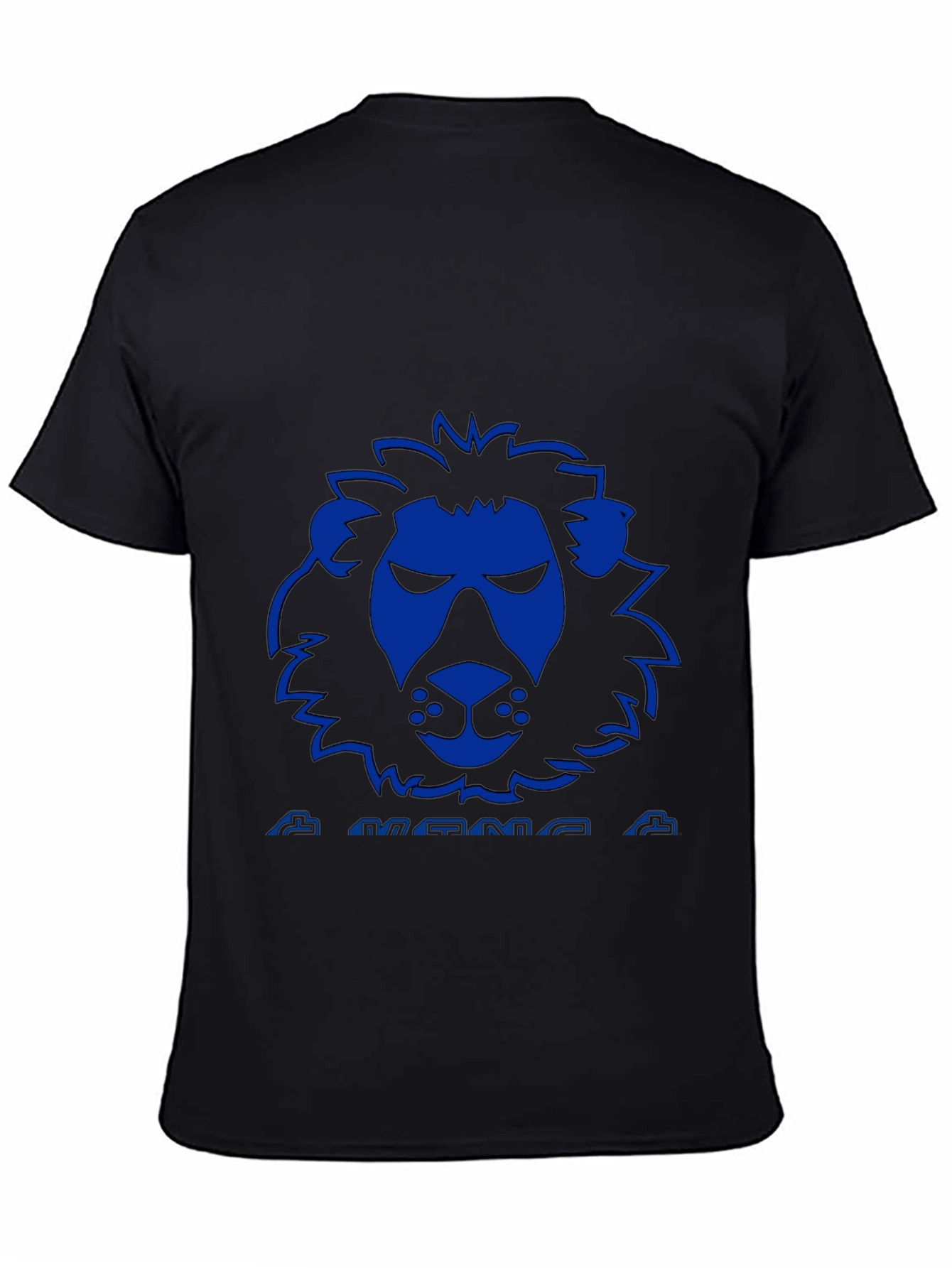 Black Blue Lion Graphic Black T-Shirt view 4