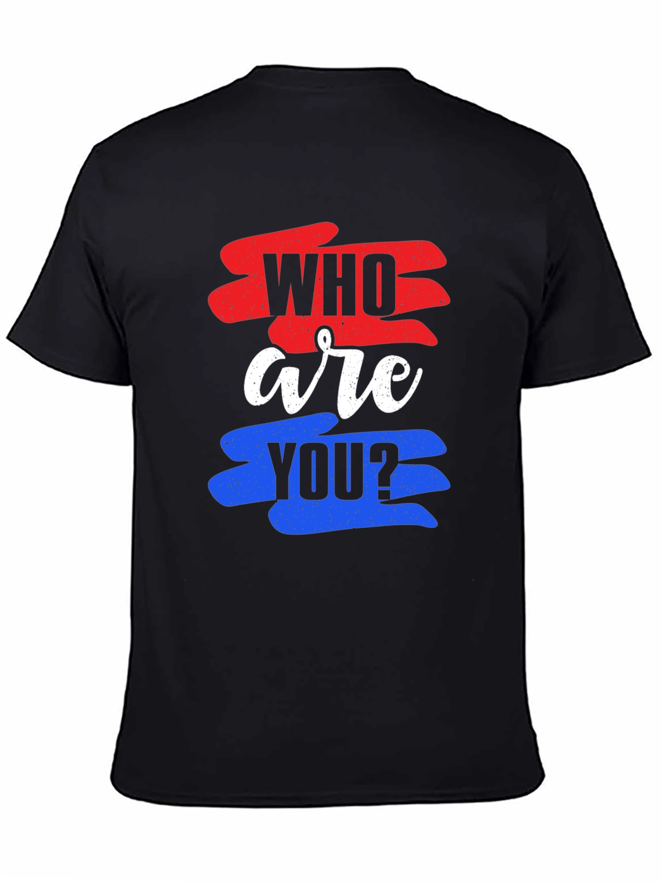 Black Who Are You Graphic Tee view 4