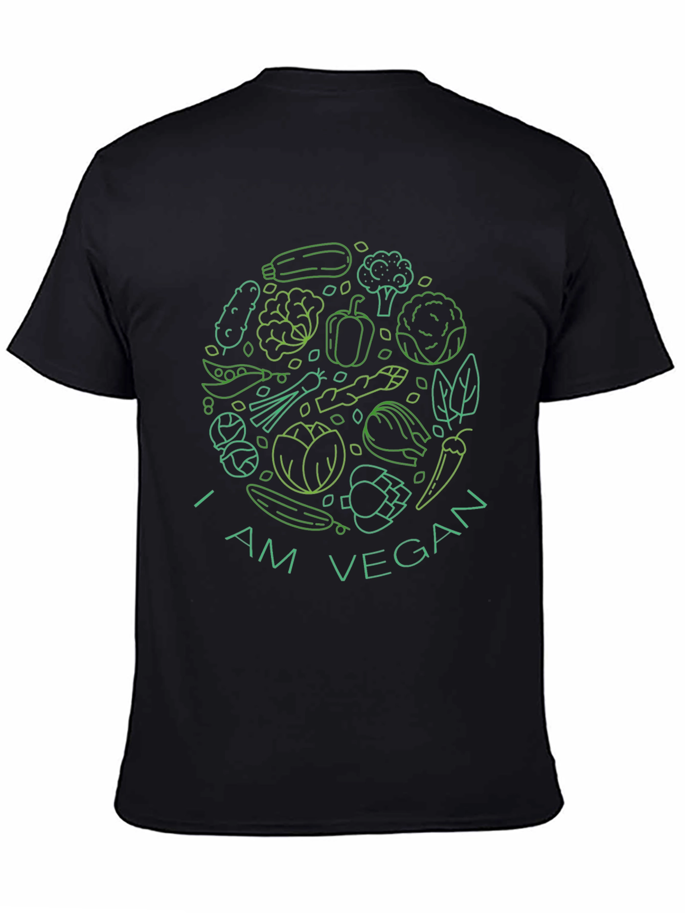 Black I am Vegan Graphic Tee view 4