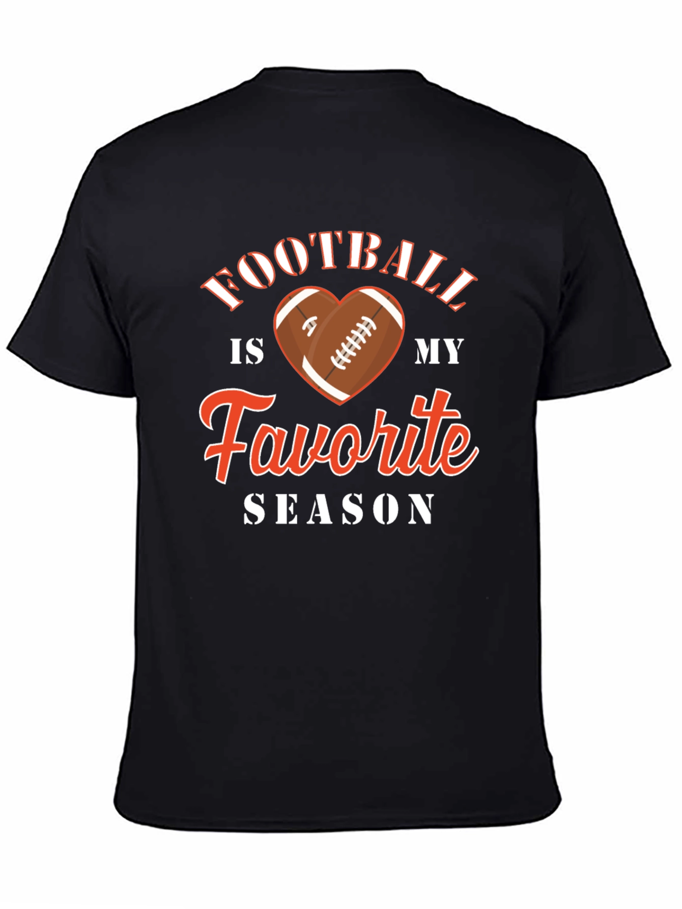 Black Football Is My Favorite Season Graphic Tee view 4