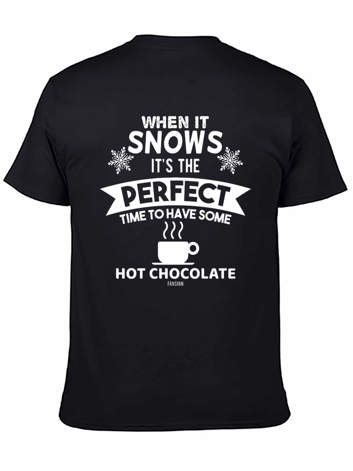 Black Snow Day Hot Chocolate T-Shirt - Perfect Winter Gift view 4
