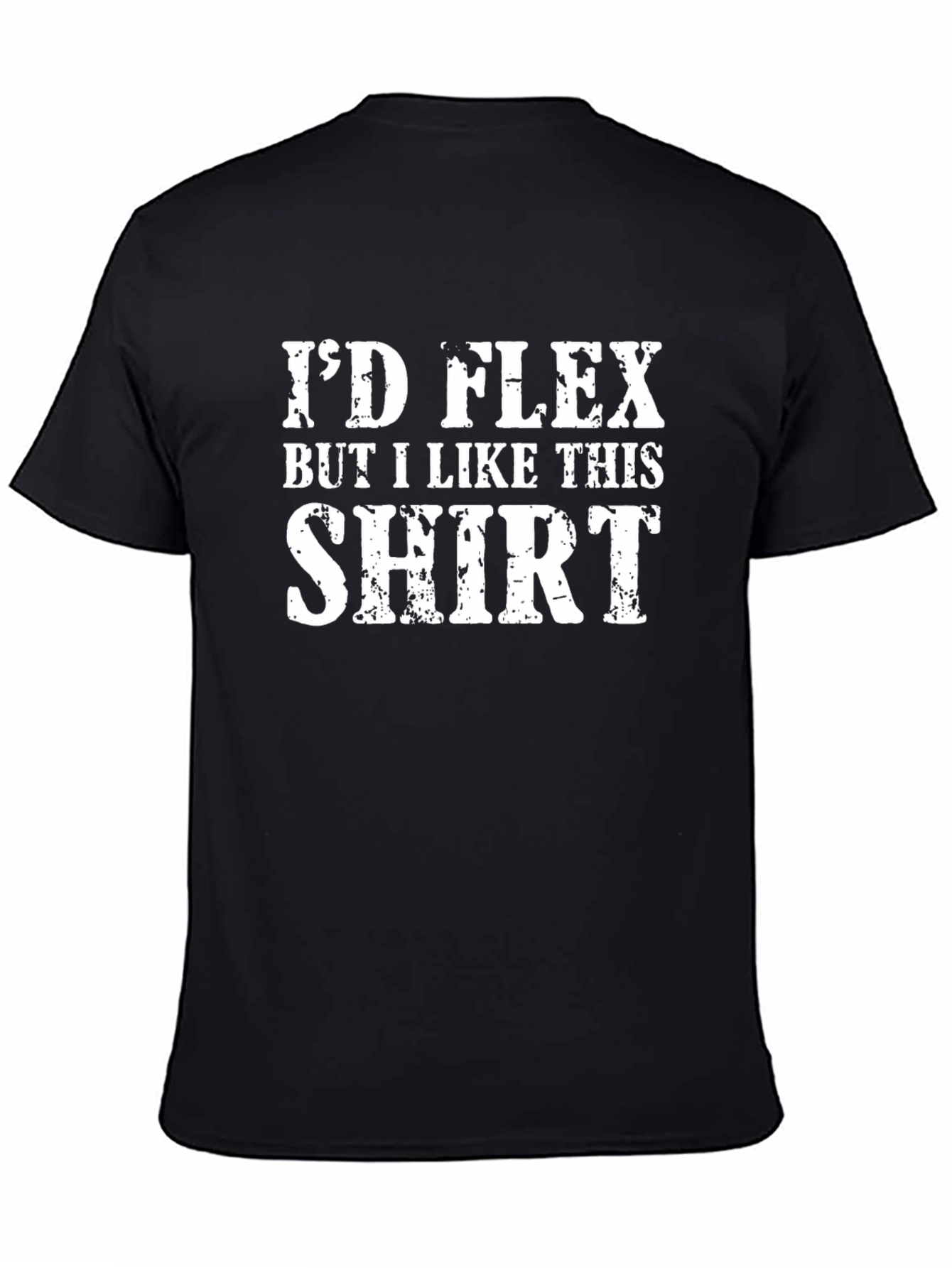 Black Men's "I'd Flex But I Like This Shirt" Graphic Tee view 4
