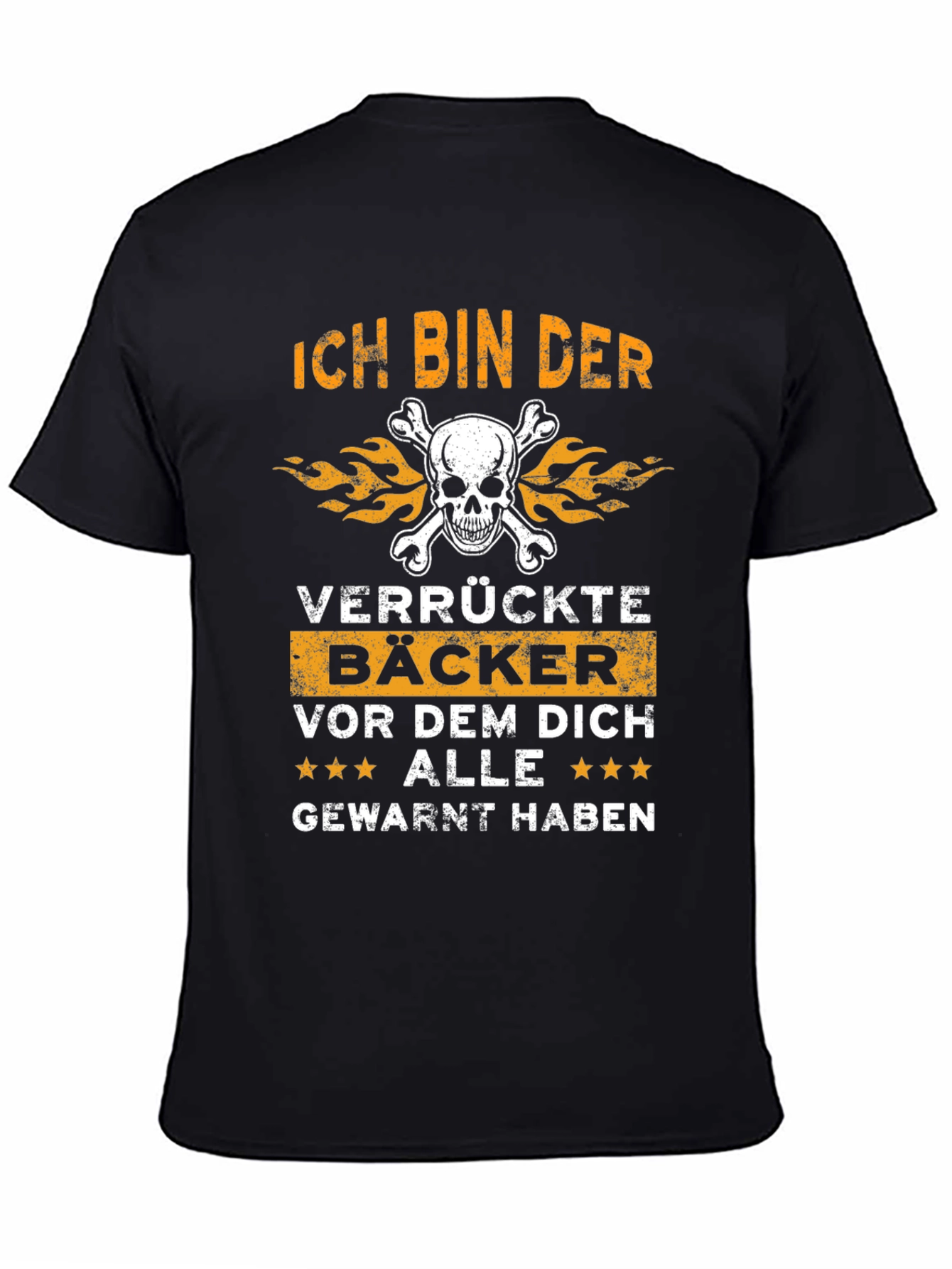 Black Ich Bin Der Verrückte Bäcker Funny Baker T-Shirt view 4