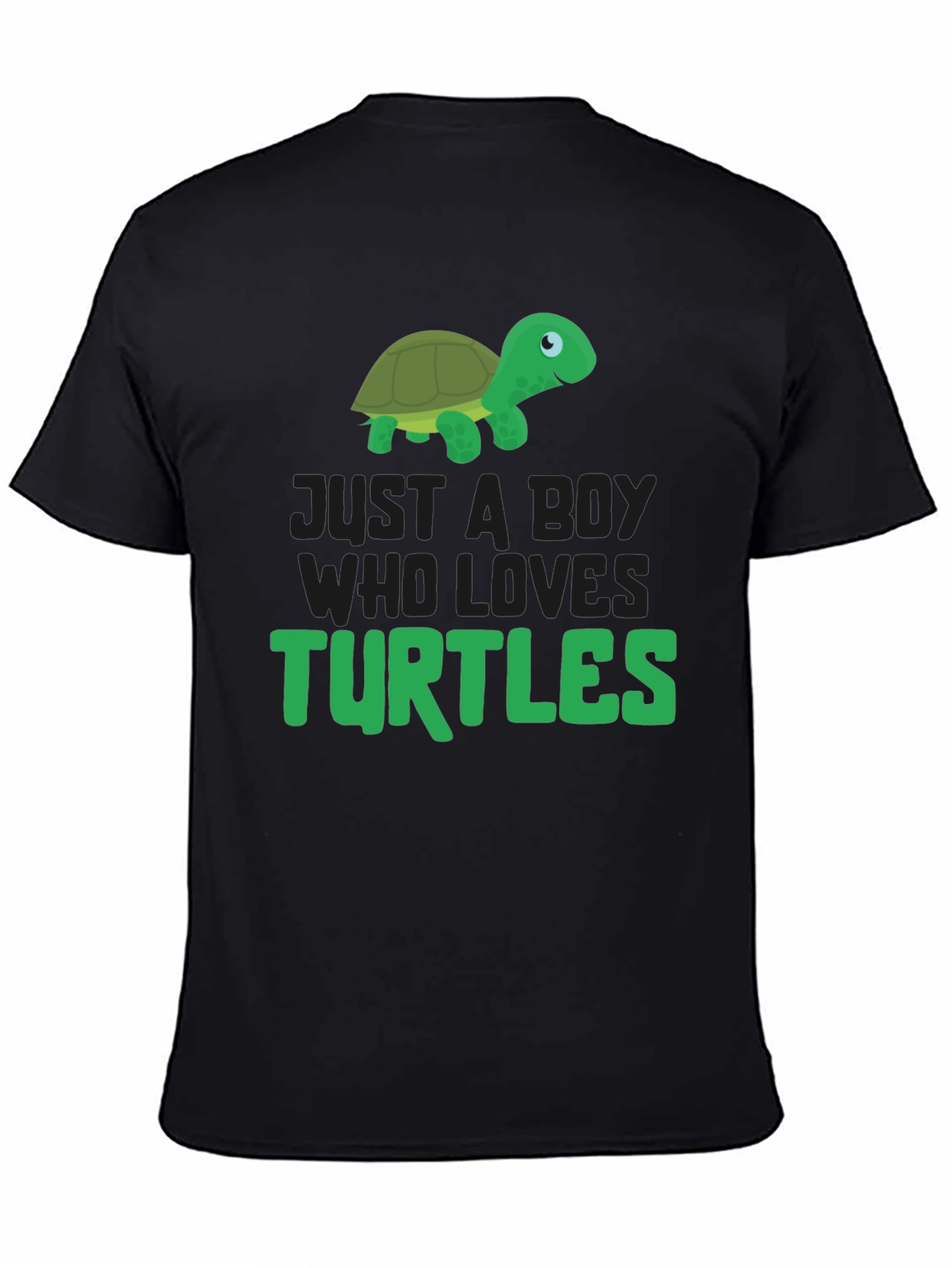 Black Boy Who Loves Turtles T-Shirt view 4