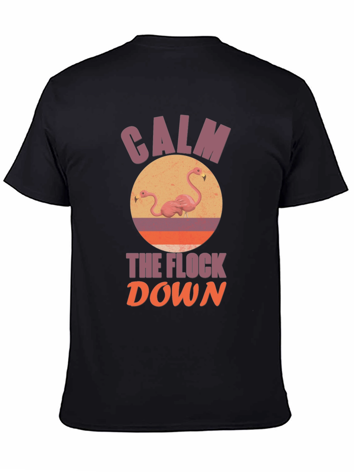 Black Calm the Flock Down Graphic T-Shirt view 4
