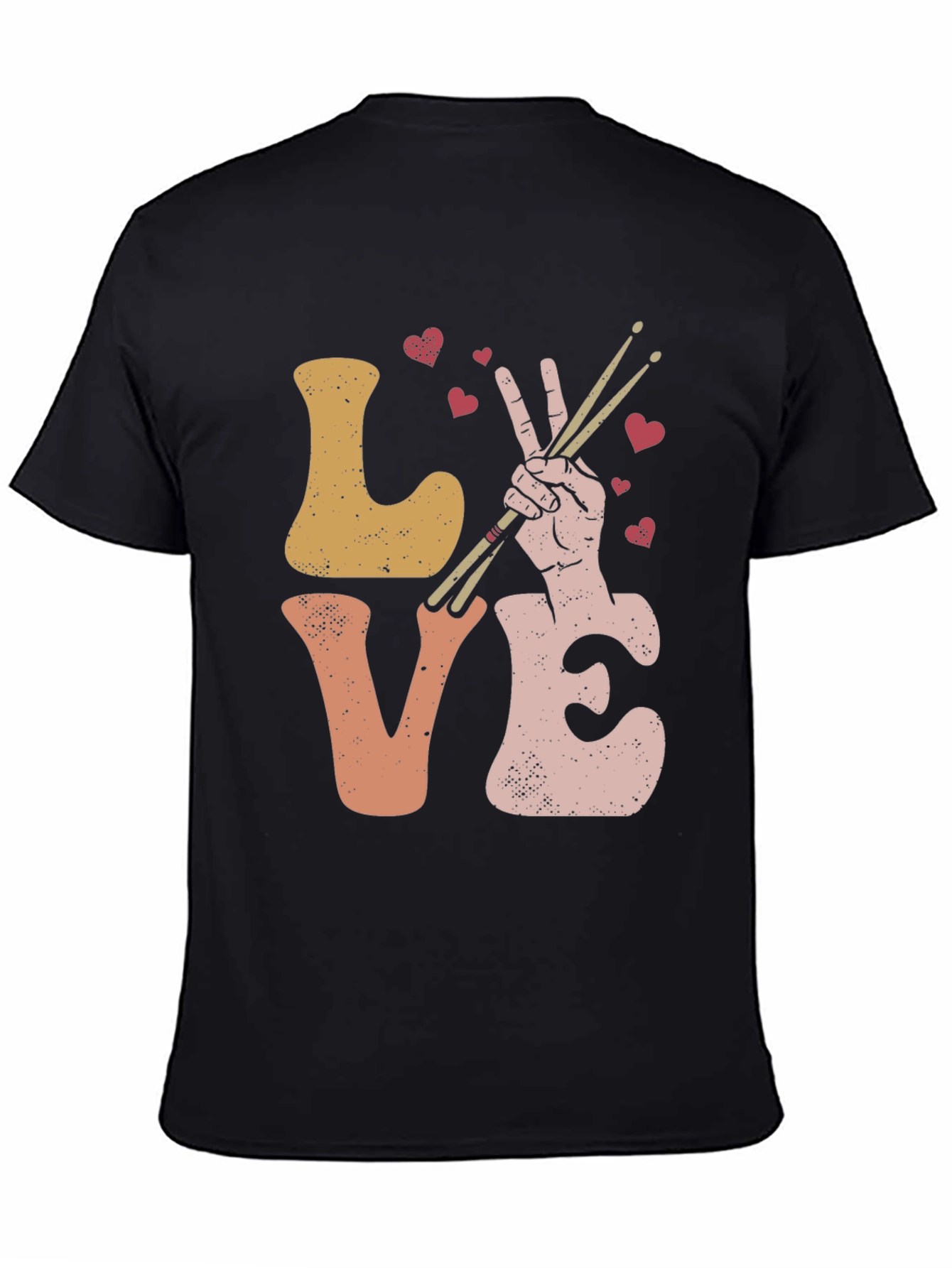 Black Love Drummer Graphic T-Shirt view 4