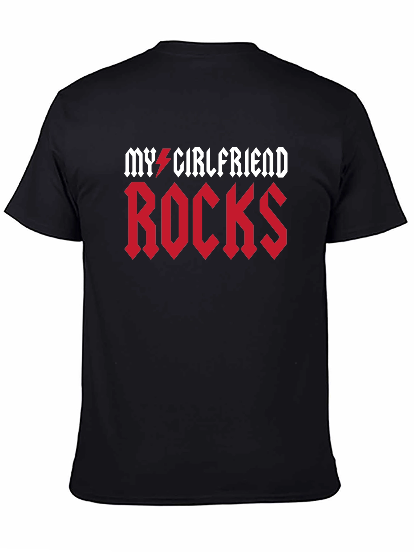 Black My Girlfriend Rocks Graphic T-Shirt view 4