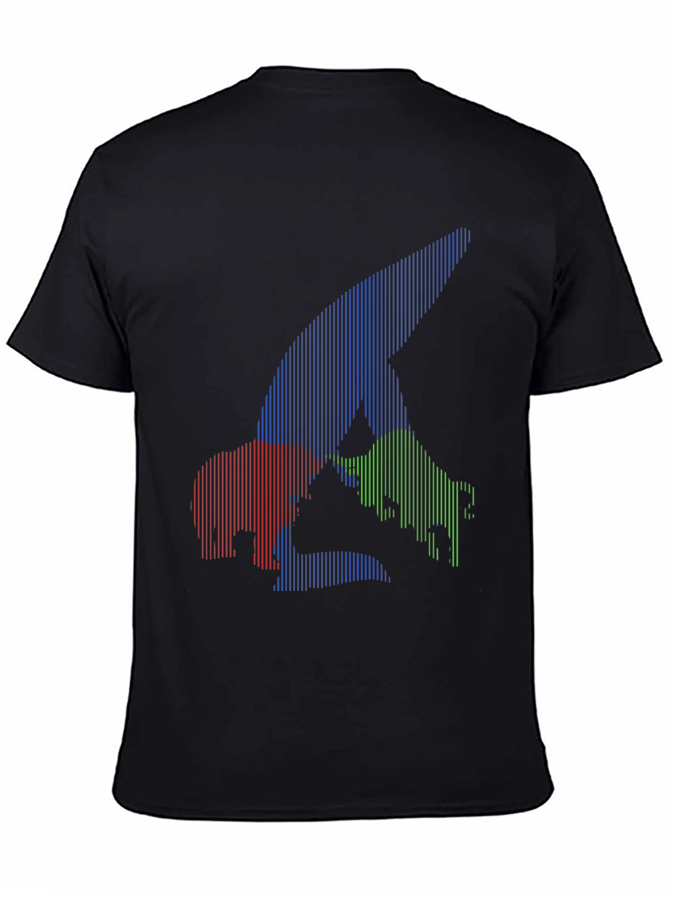 Black Bull Bear Shark Tee - Unique Striped Graphic view 4