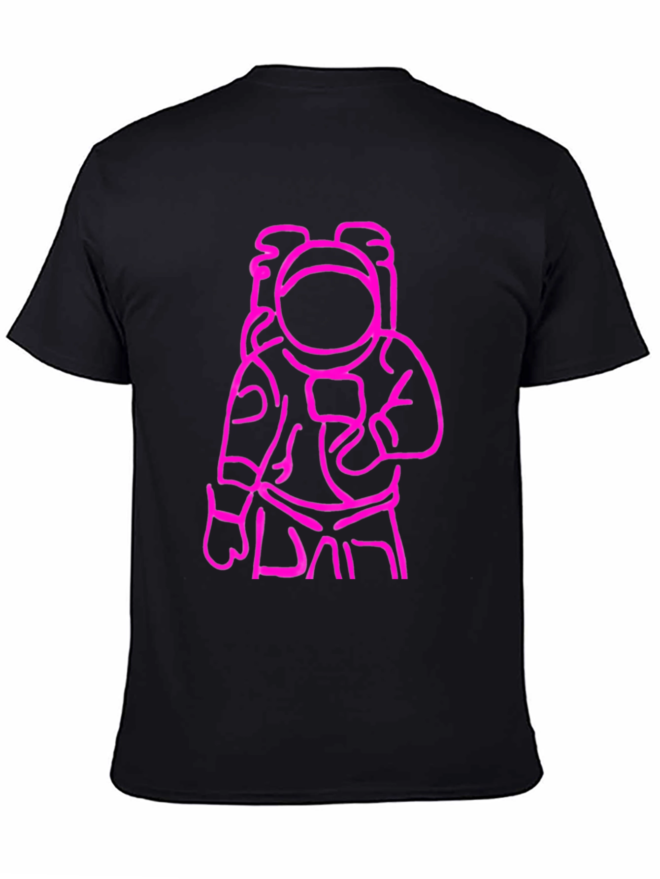 Black Astronaut Graphic Tee - Black Cotton Blend T-Shirt view 4